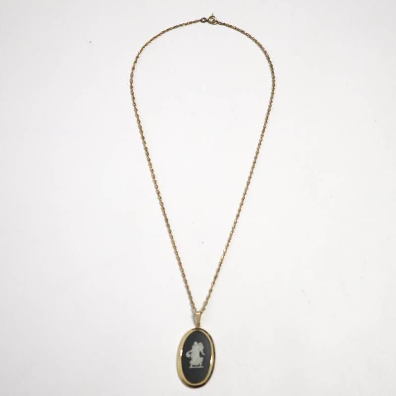 ☆wedg wood ウェッジウッド ネックレス ブラック カメオ Wedgwood
