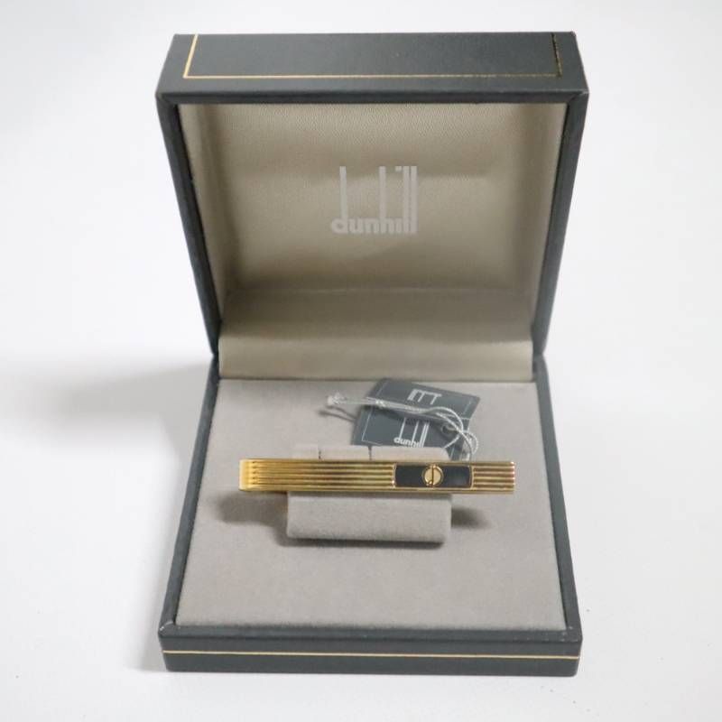 箱付き 良品 ダンヒル ゴールド　ネクタイピン 正規品 良品ダンヒル dunhill ネクタイピン ゴールドカラー（M1