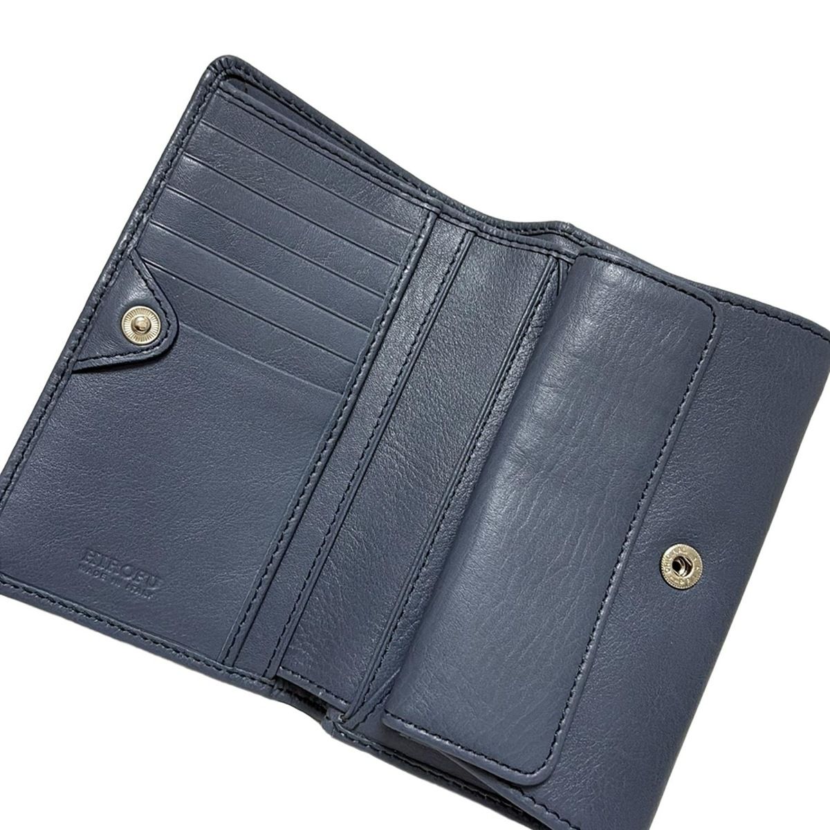 HIROFU(ヒロフ) 2つ折り財布 - ブルーグレー レザー - メルカリ