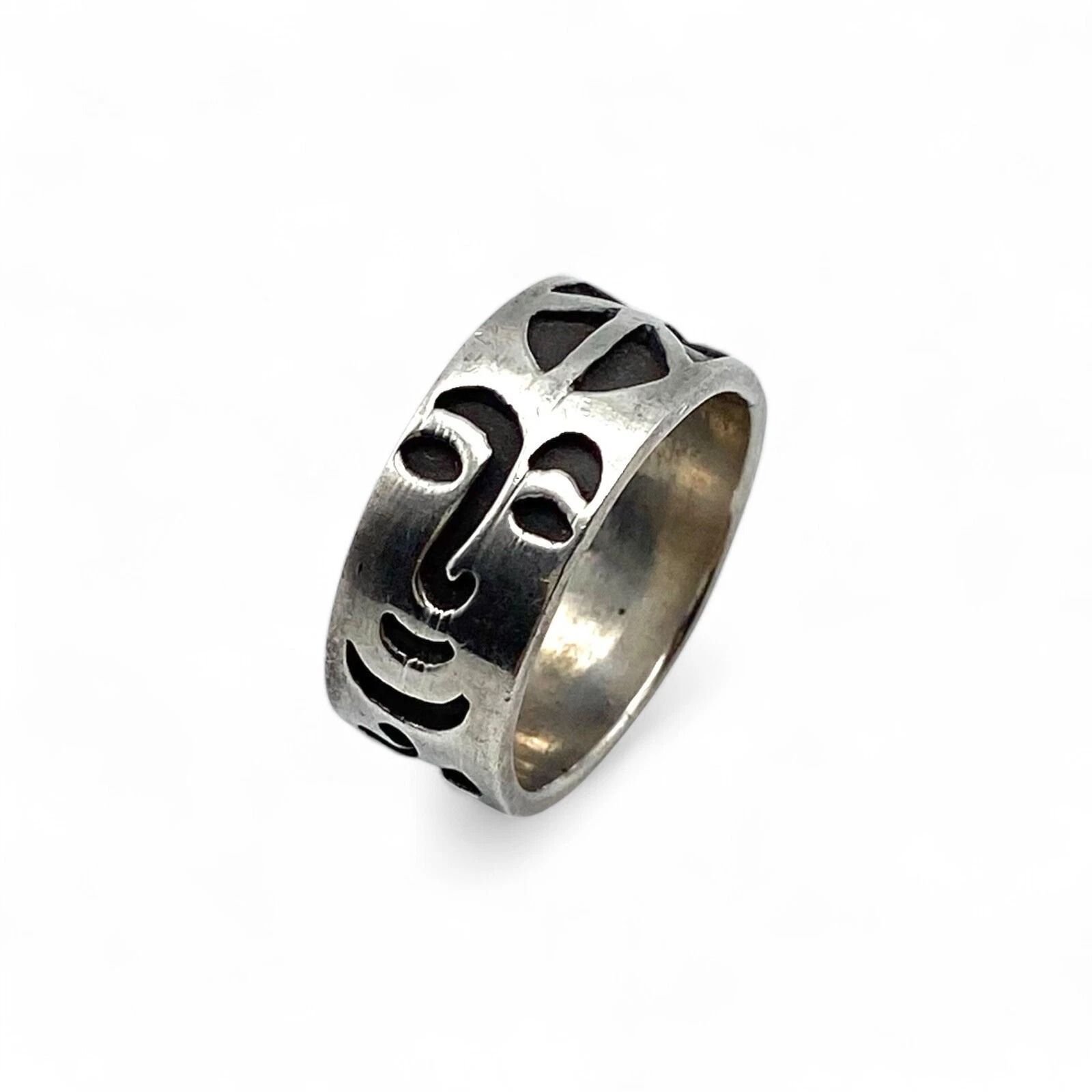 穏やかな大仏】仏陀フェイス Silver 925 刻印 Design Ring シルバー 