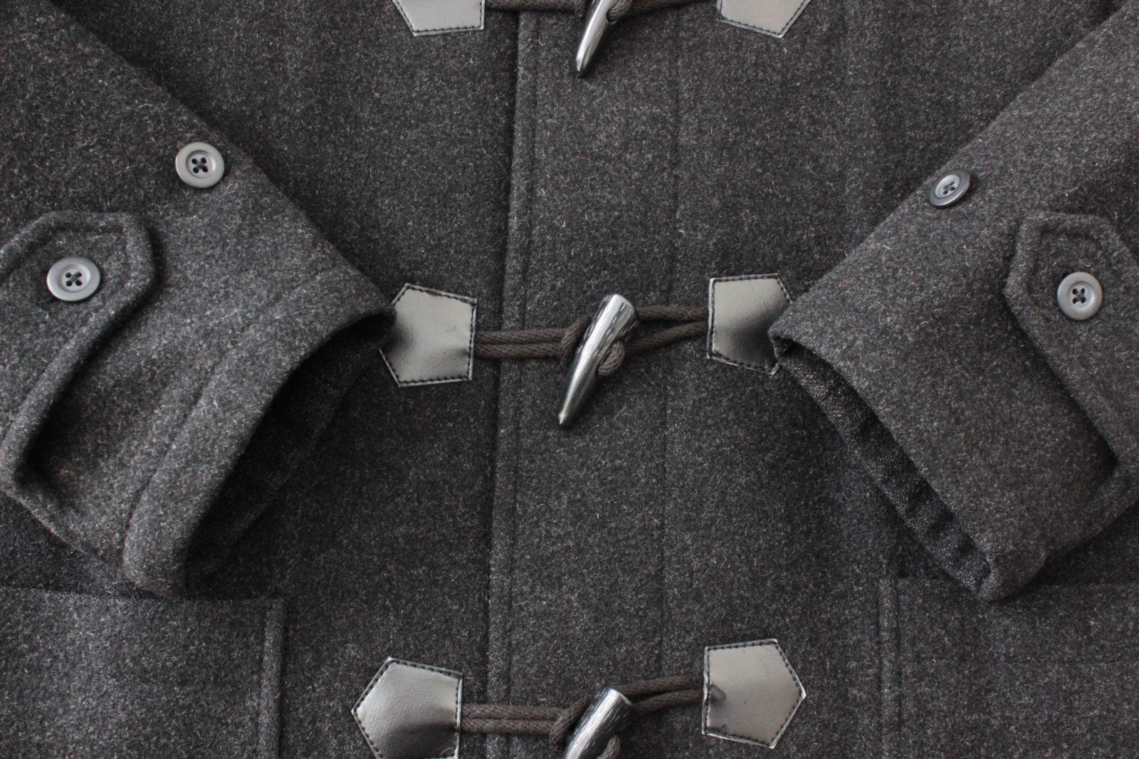 81【美品】イーストボーイ ダッフルコート 9 グレー M 裏中綿入り