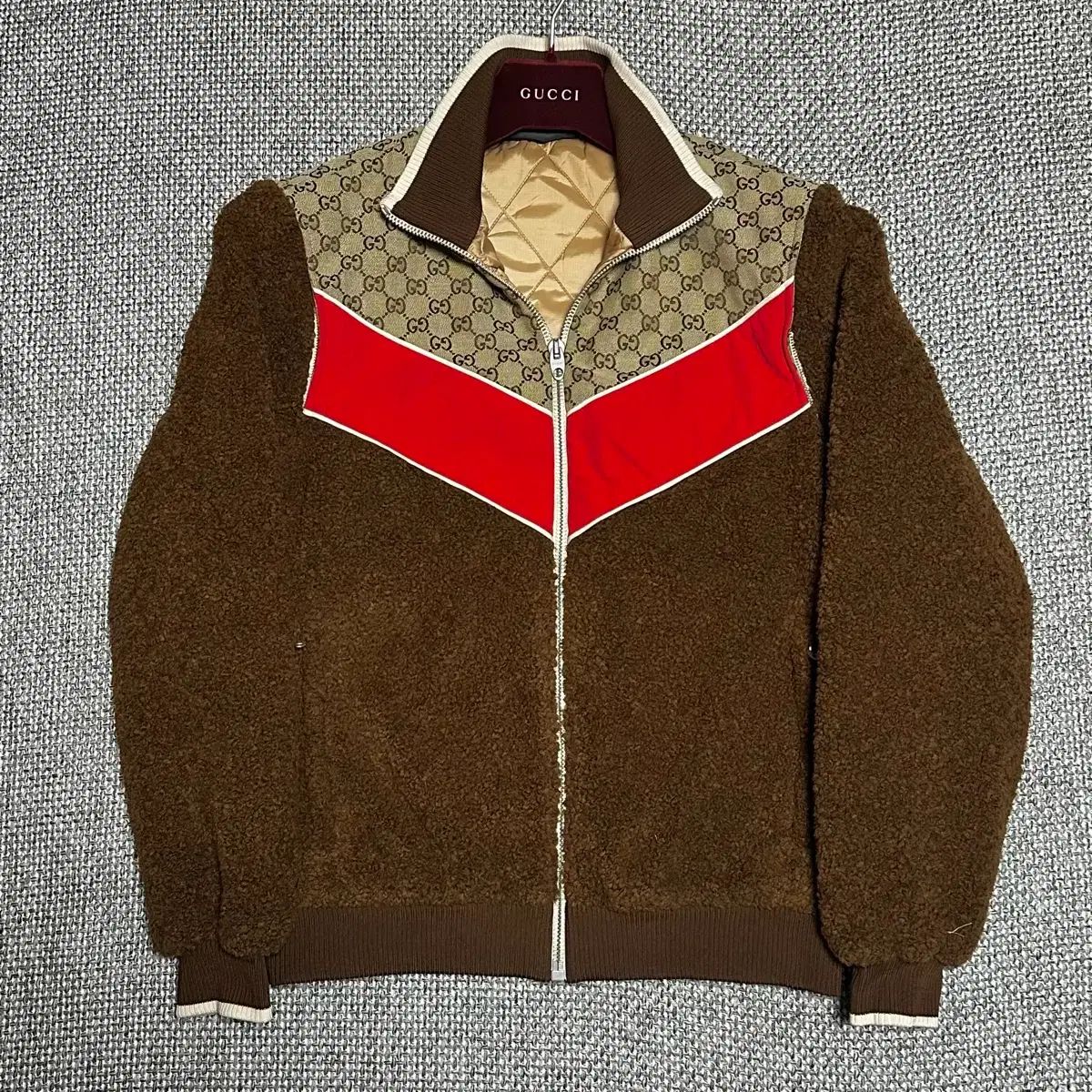 百貨店購入) グッチ GG ジャカード フリース ジャケット S 95 - メルカリ