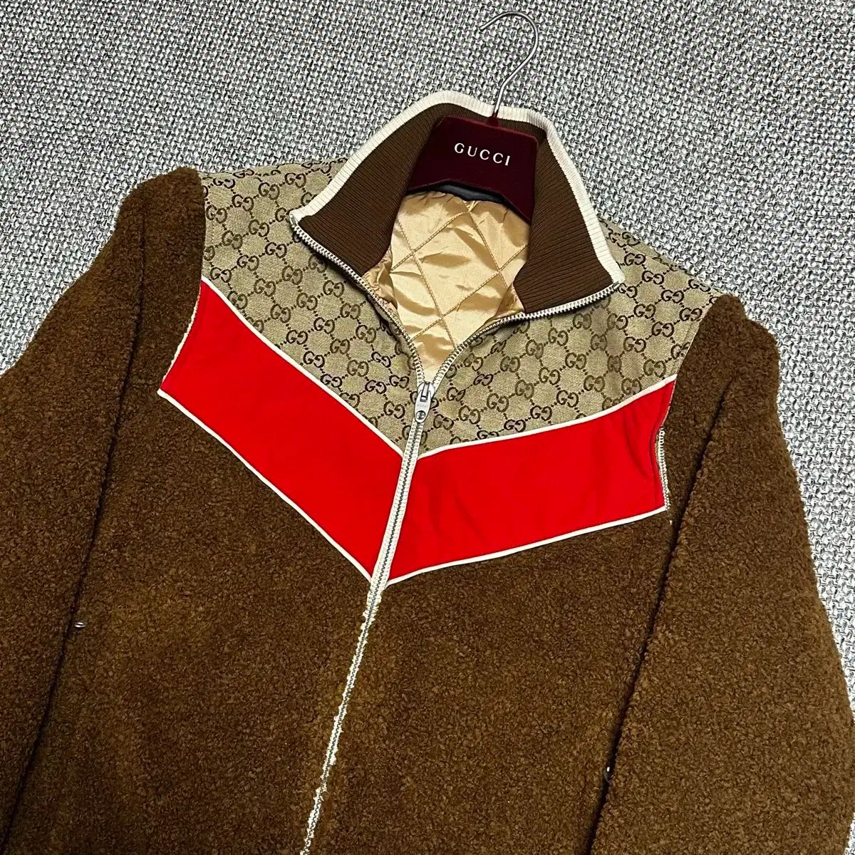 百貨店購入) グッチ GG ジャカード フリース ジャケット S 95 - メルカリ