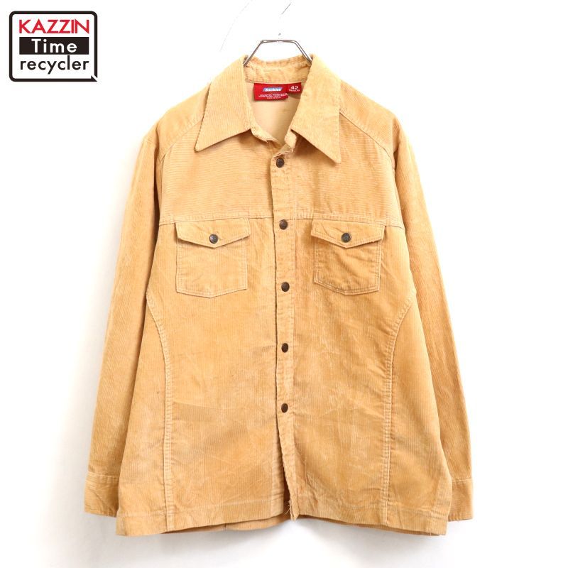 70s USA製 vintage Dickies 開襟 コーデュロイ ジャケット メンズ L