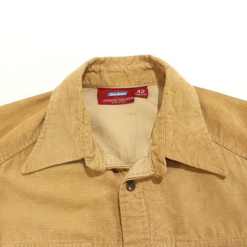 70s USA製 vintage Dickies 開襟 コーデュロイ ジャケット メンズ L