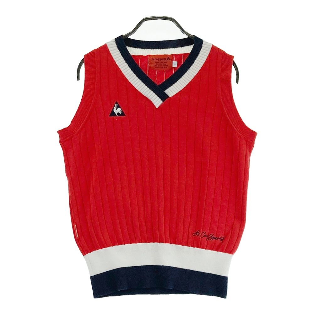 サイズ：M LE COQ GOLF ルコックゴルフ ニットベスト レッド系