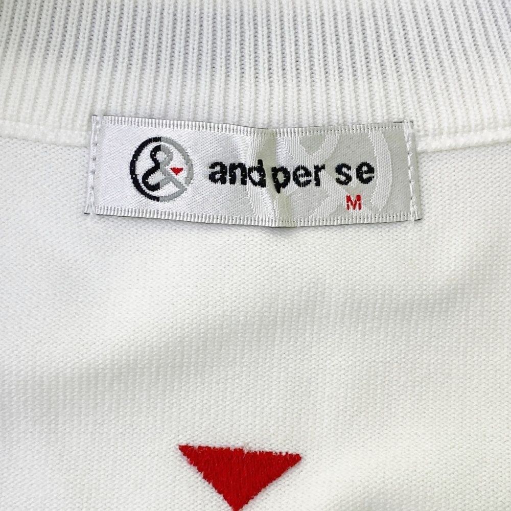 サイズ：M AND PER SE アンパスィ ロゴ刺繍入り 長袖ニットジャケット