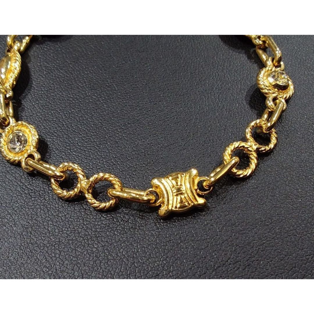 ヴィンテージ CELINE セリーヌ ブラゾン マカダム ラインストーン