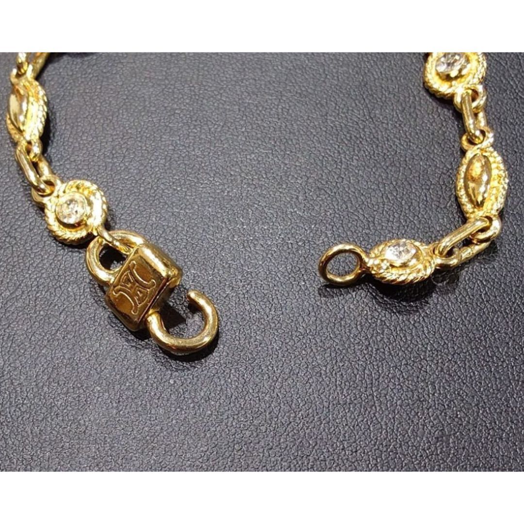 ヴィンテージ CELINE セリーヌ ブラゾン マカダム ラインストーン