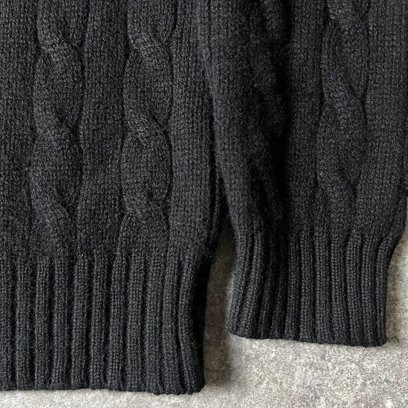 90s POLO RALPH LAUREN ハーフジップ ラムウール ケーブル ニット