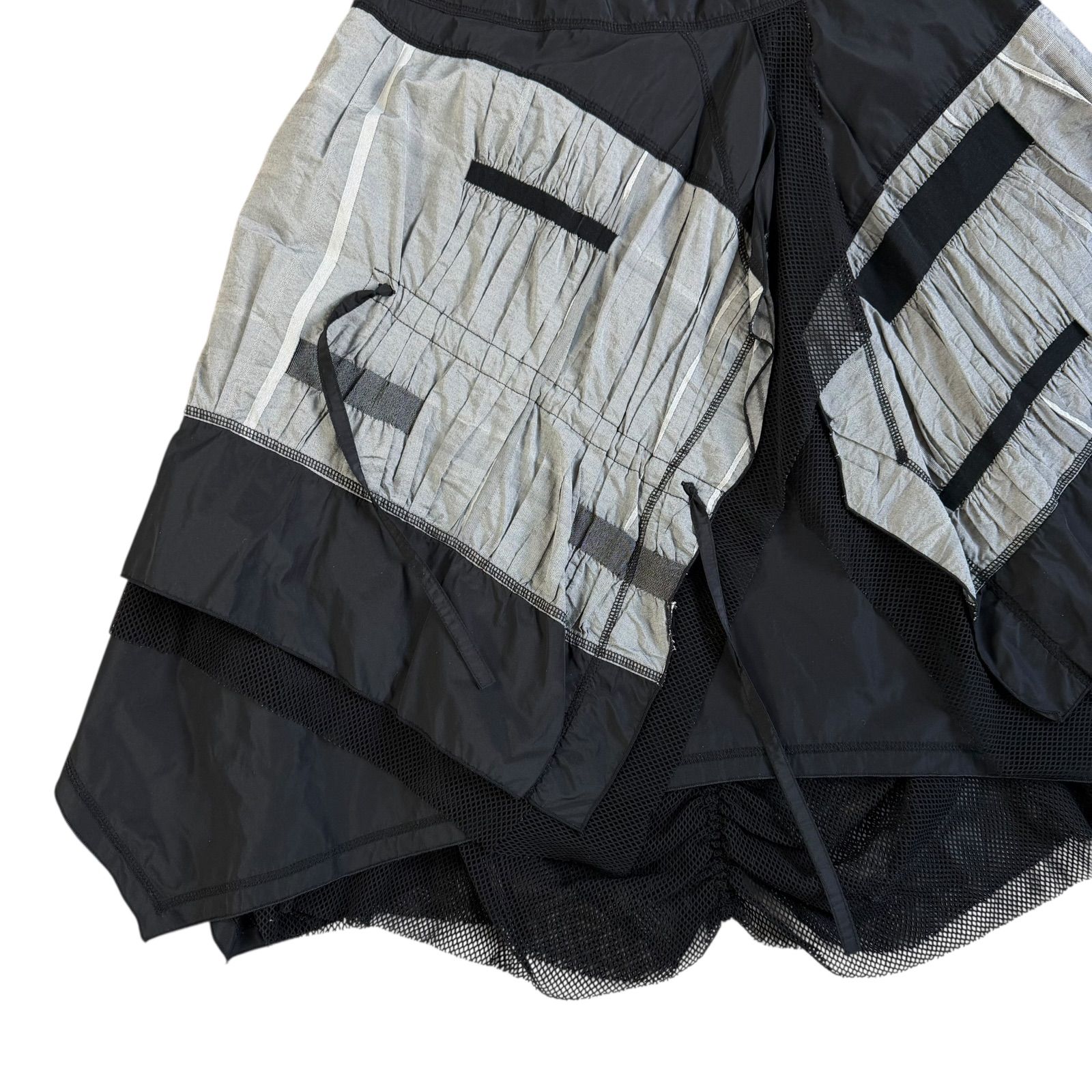 EIKO KONDO / エイココンドウ 異素材切替 レイヤードフレアスカート 二