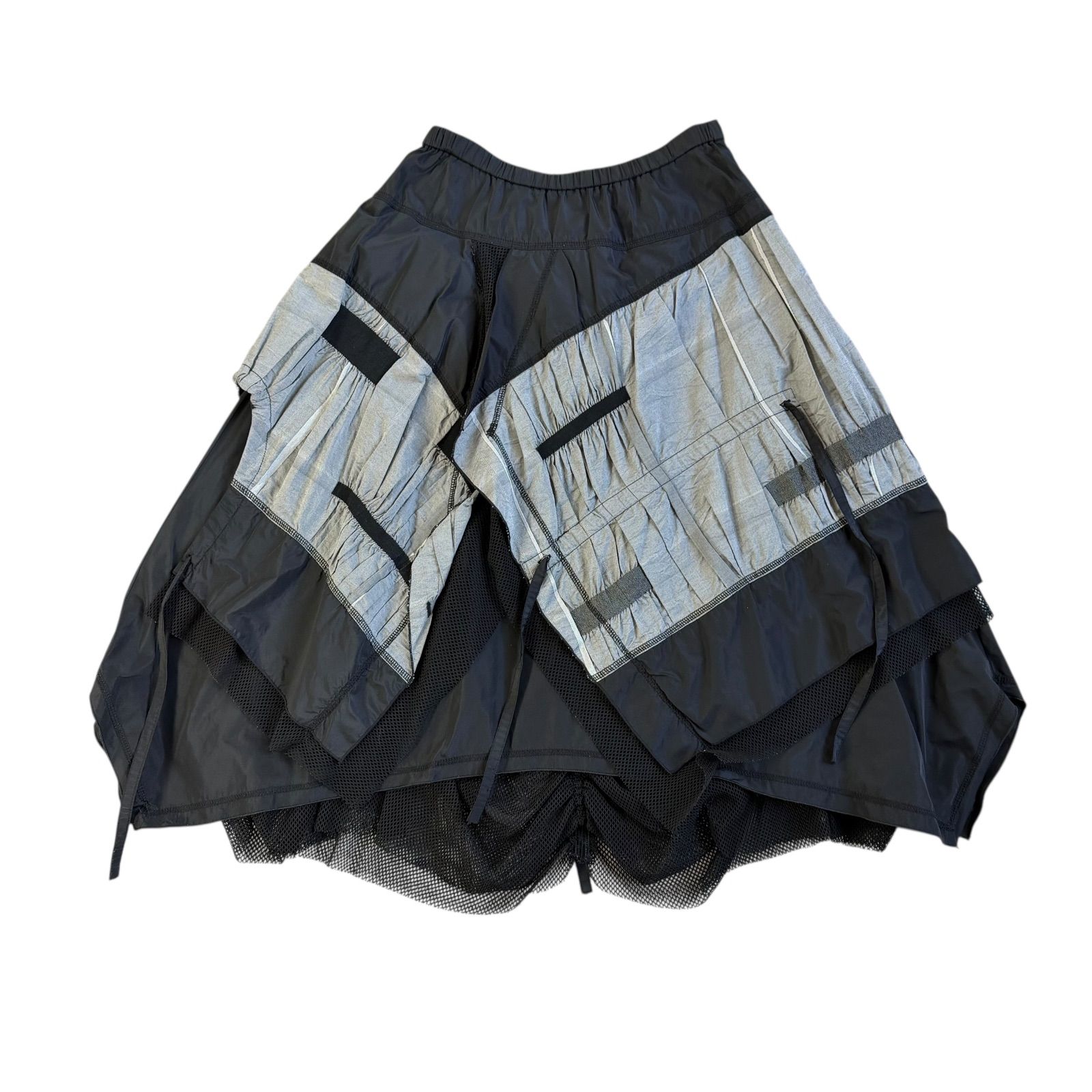 EIKO KONDO / エイココンドウ 異素材切替 レイヤードフレアスカート 二