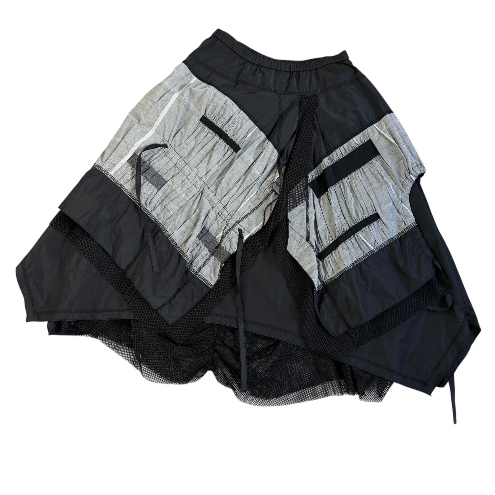 EIKO KONDO / エイココンドウ 異素材切替 レイヤードフレアスカート 二