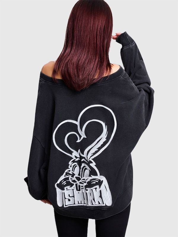 GYDA ジェイダ スウェット トレーナー 裏毛 BUNNY Vネック ディテール