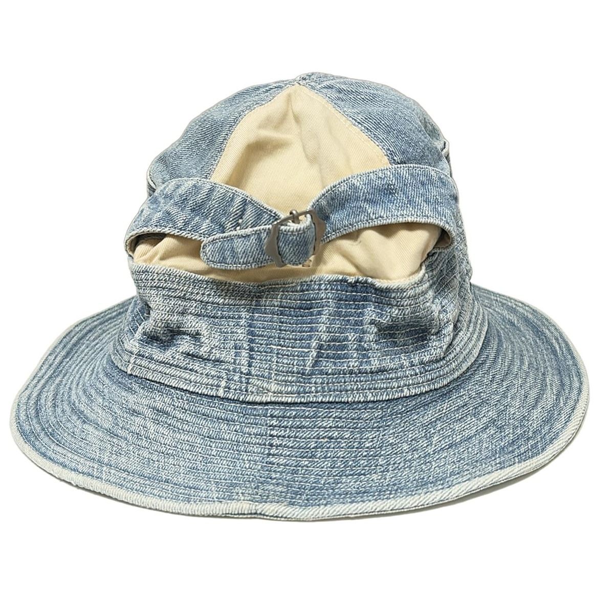 KAPITAL(キャピタル) ハット - ネイビー×ベージュ コットン - メルカリ