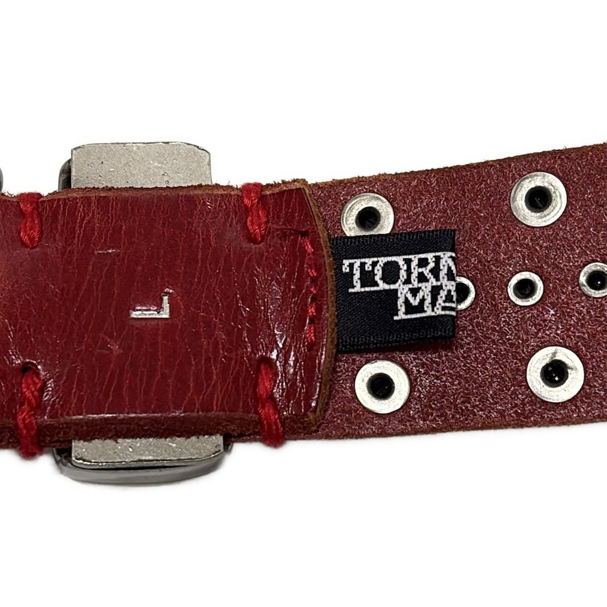 TORNADO MART(トルネードマート) ベルト L - レッド×シルバー スタッズ