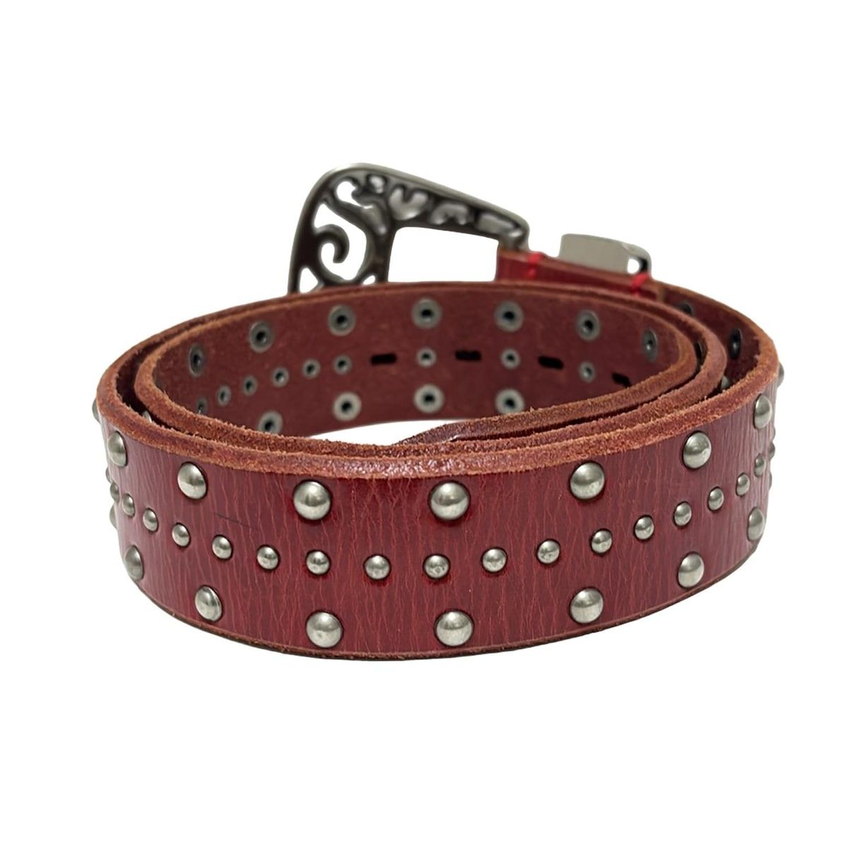 TORNADO MART(トルネードマート) ベルト L - レッド×シルバー スタッズ