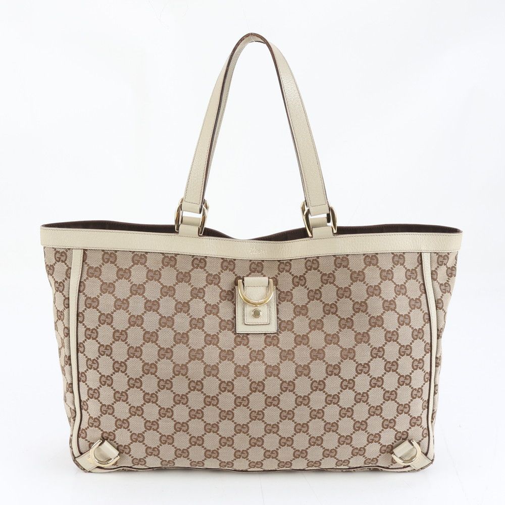 希少✨ GUCCI トートバッグ 肩掛け アビー GG柄 キャンバス レザー GGキャンバス グッチ GUCCI アビー トートバッグ レザー 黒 ゴールド