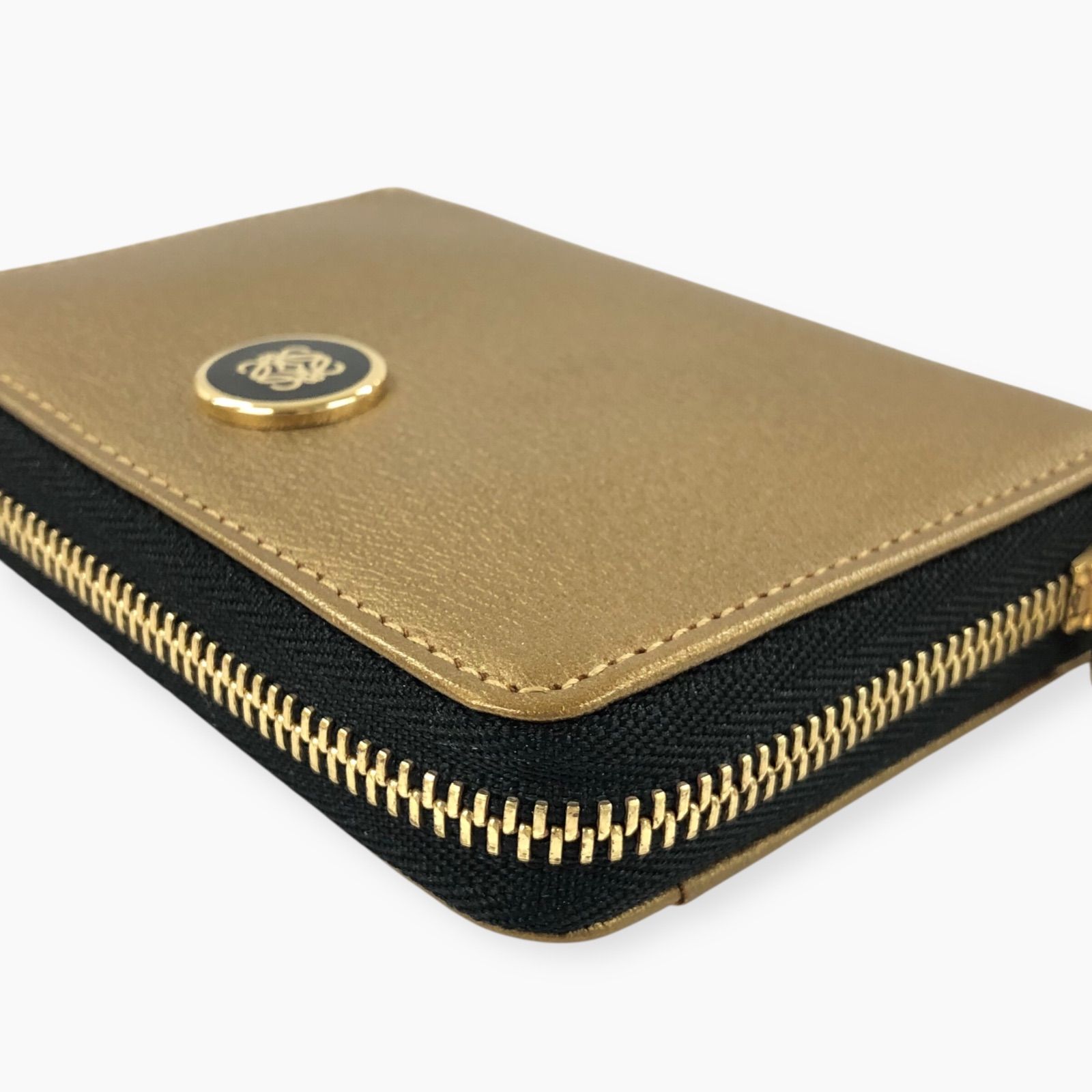 美品 LOEWE ロエベ アナグラム レザー ミニ財布 ラウンドファスナー