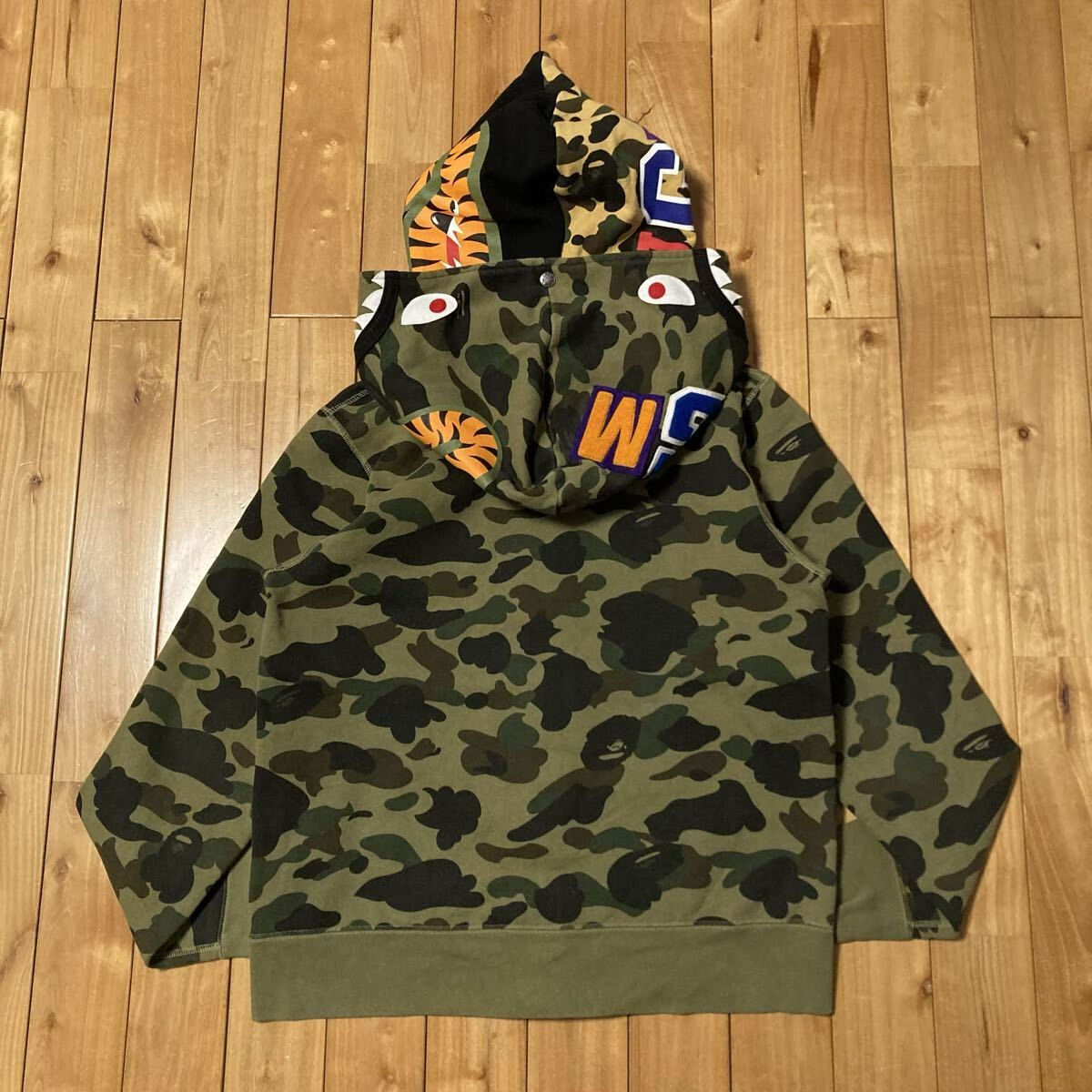 1st camo green ダブル シャーク パーカー Lサイズ Double shark full