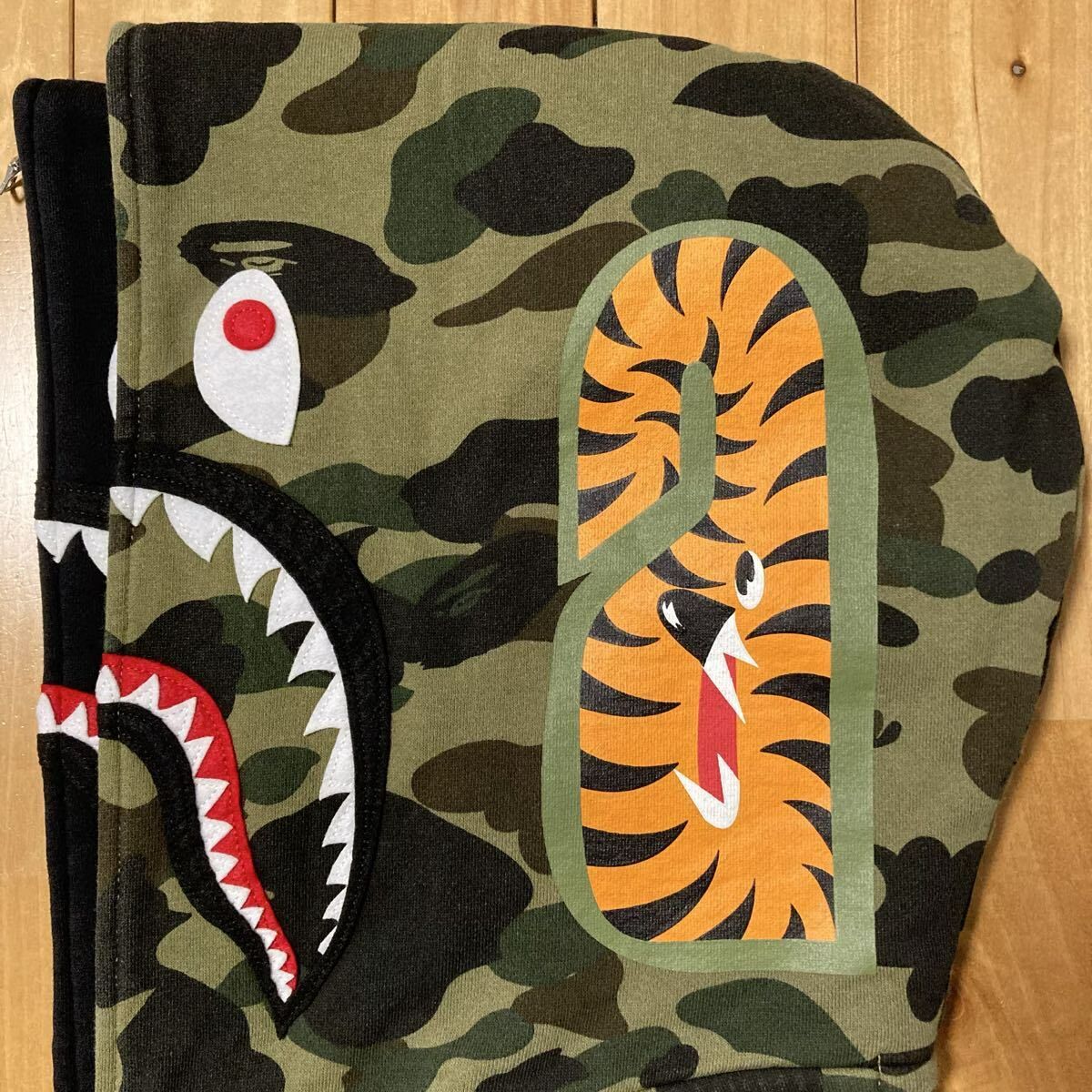 1st camo green ダブル シャーク パーカー Lサイズ Double shark full