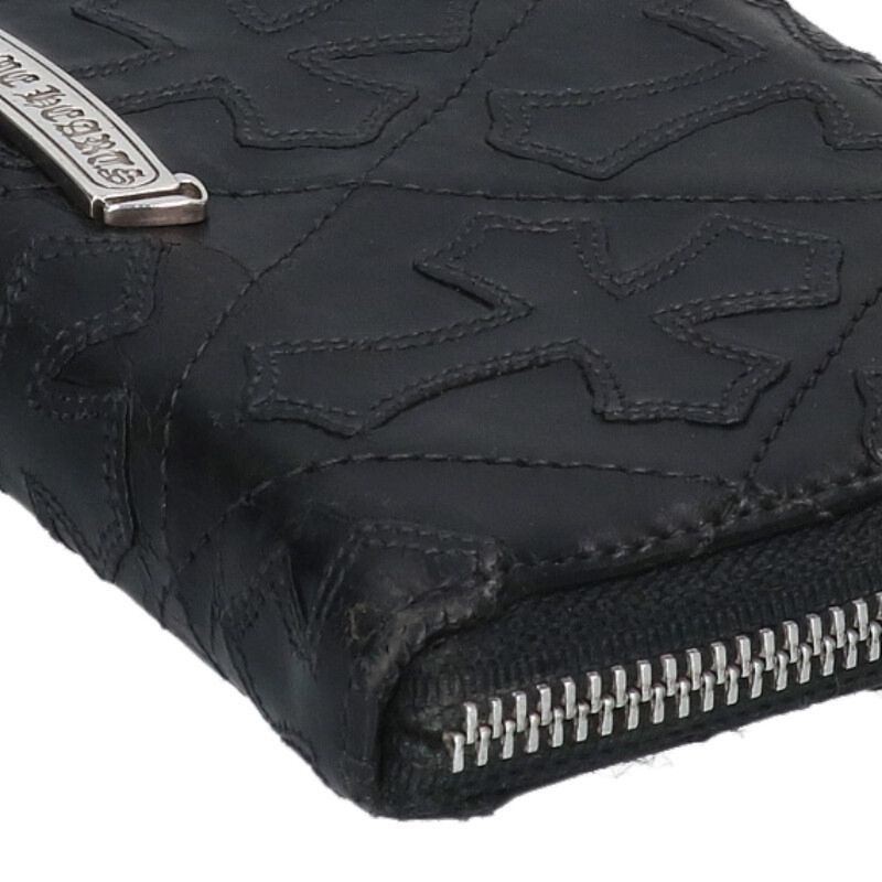 クロムハーツ REC F ZIP/QUILTED セメタリークロスキルティングレザー