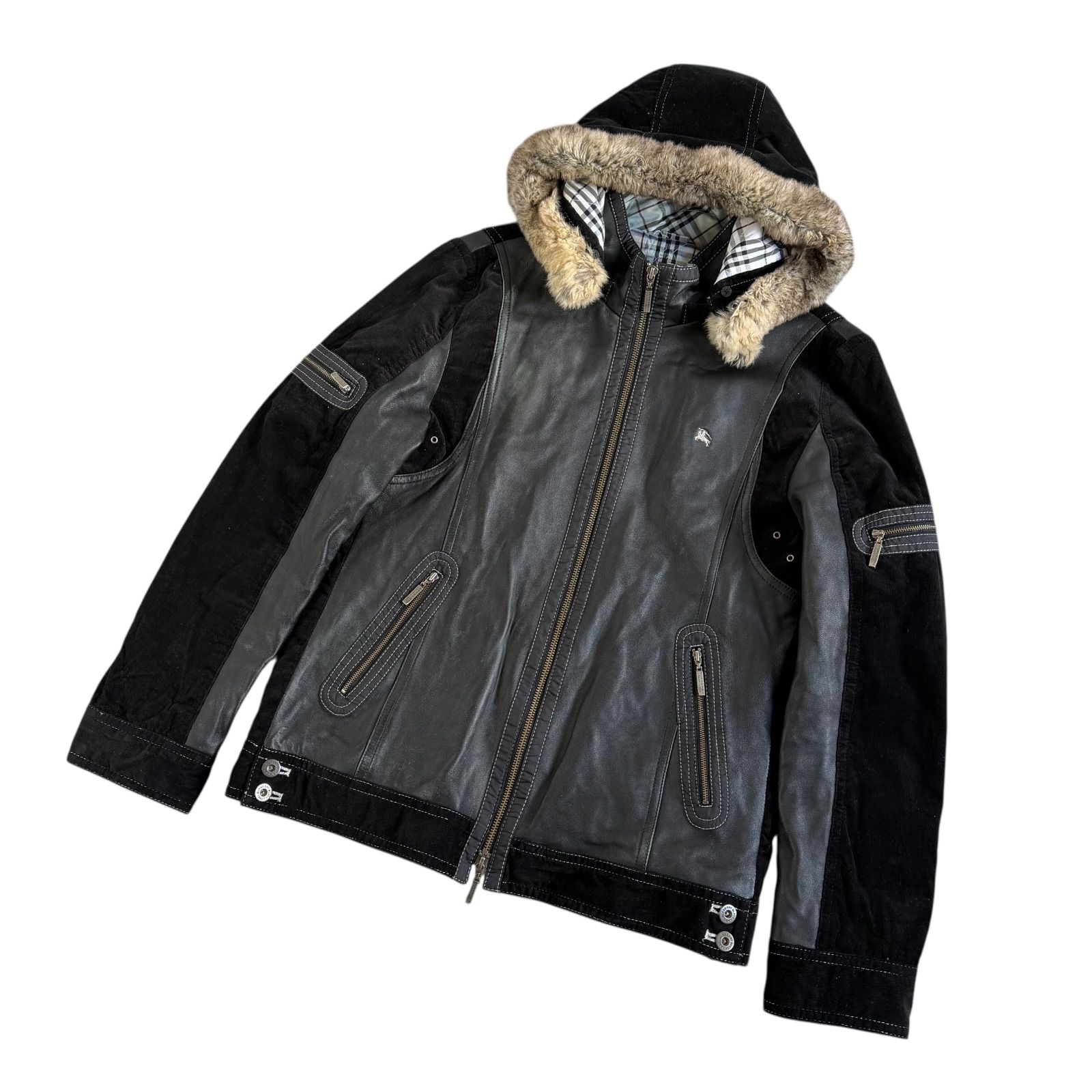 BURBERRY BLACK LABEL コーデュロイファージャケット　L BURBERRY BLACK LABEL / バーバリーブラックレーベル コーデュロイ