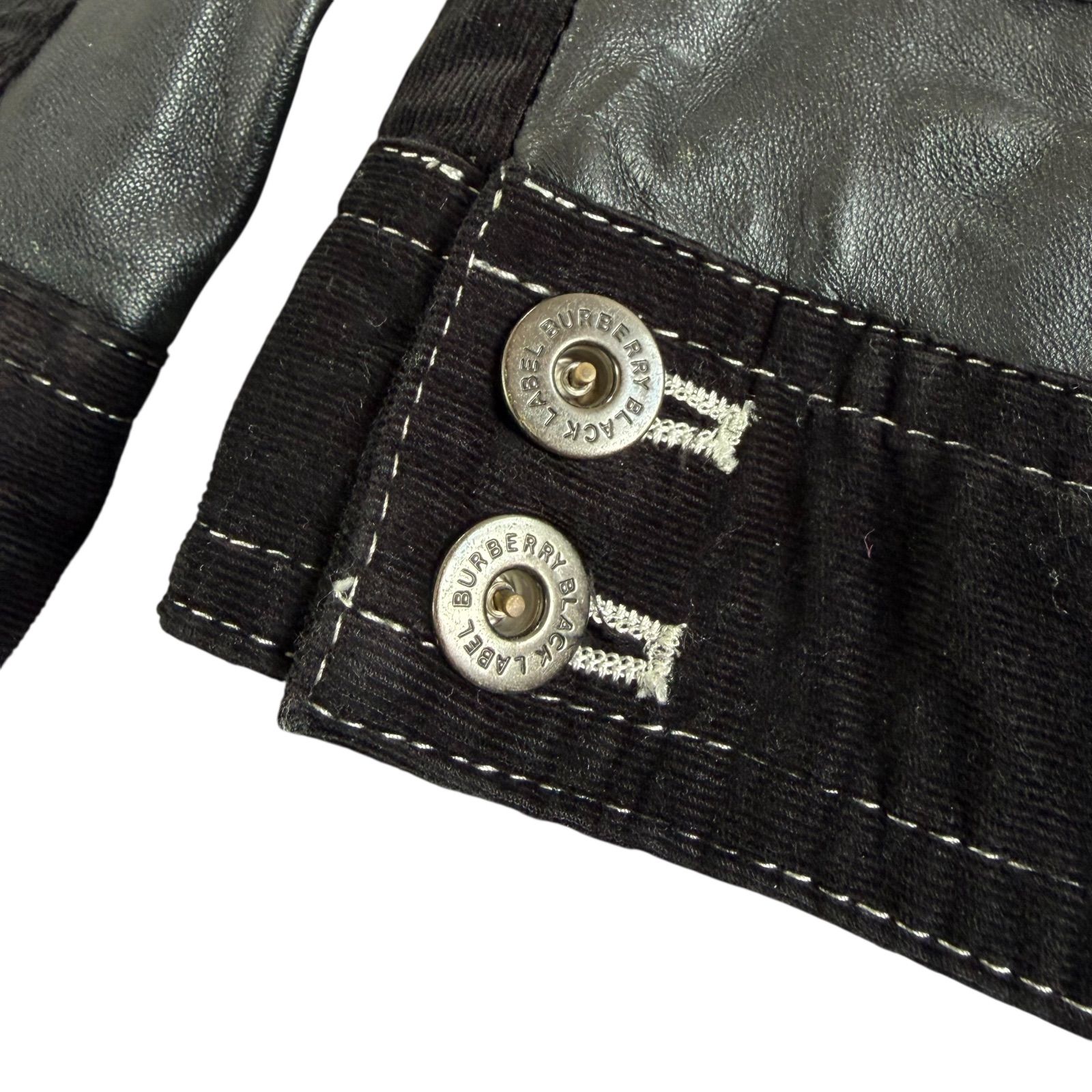 【良品】バーバリーブラックレーベル レザージャケット コーデュロイ ノバチェック 美品】バーバリーブラックレーベル レザージャケット コーデュロイ