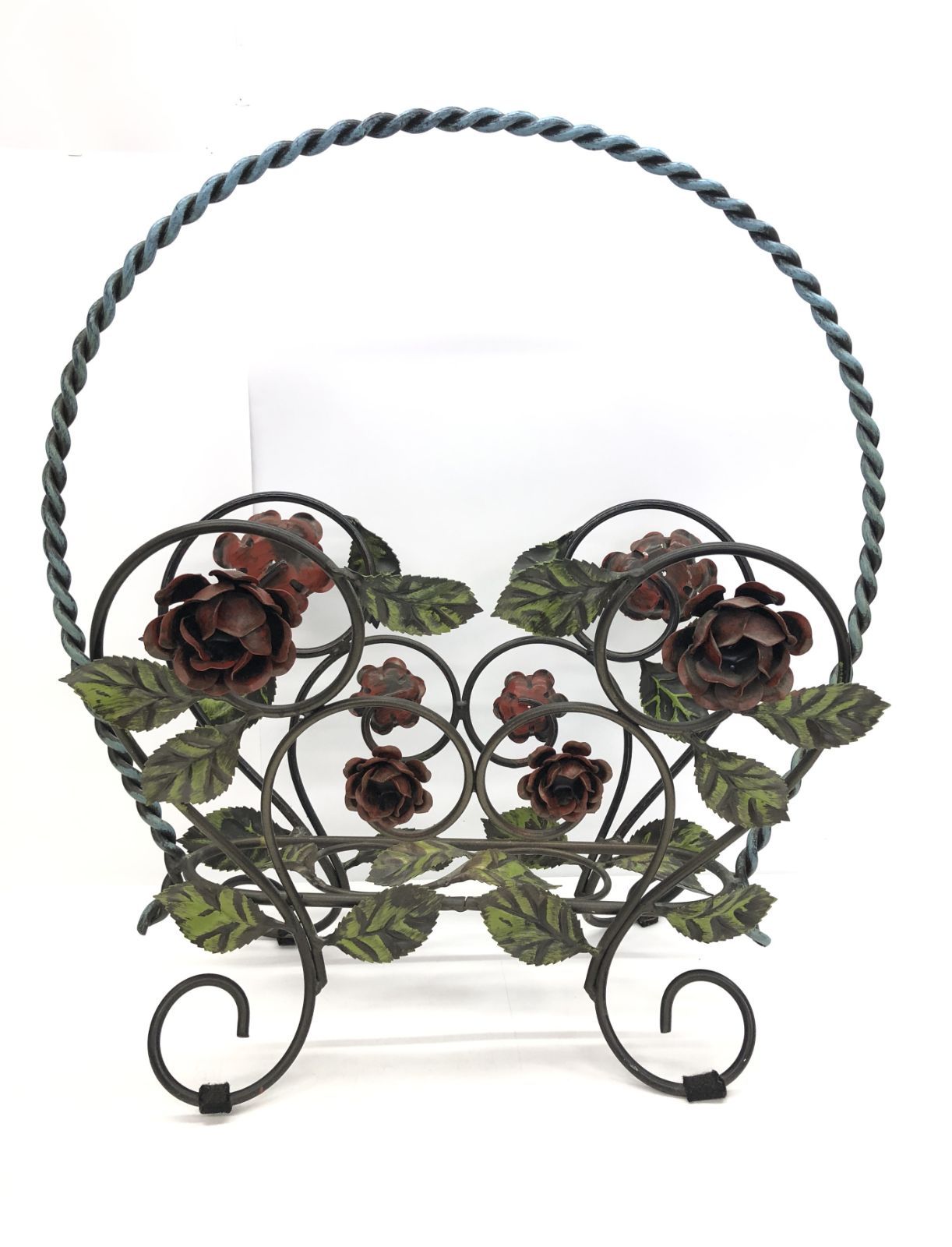 イタリア製 マガジンラック 薔薇 バラ ローズマガジンラック 雑誌入れ