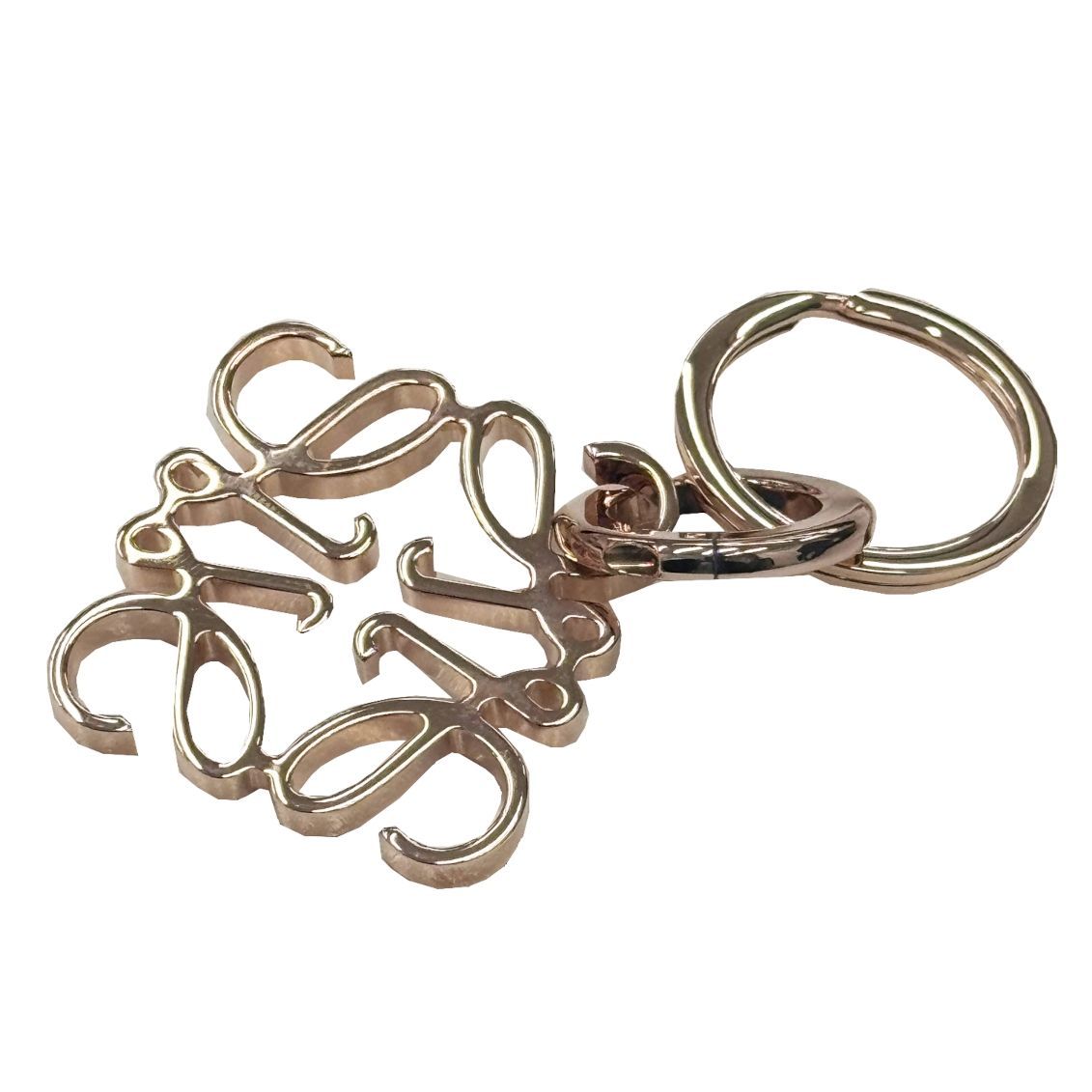 中古】LOEWE ロエベ アナグラム キーリング ローズゴールド 111.29.203 