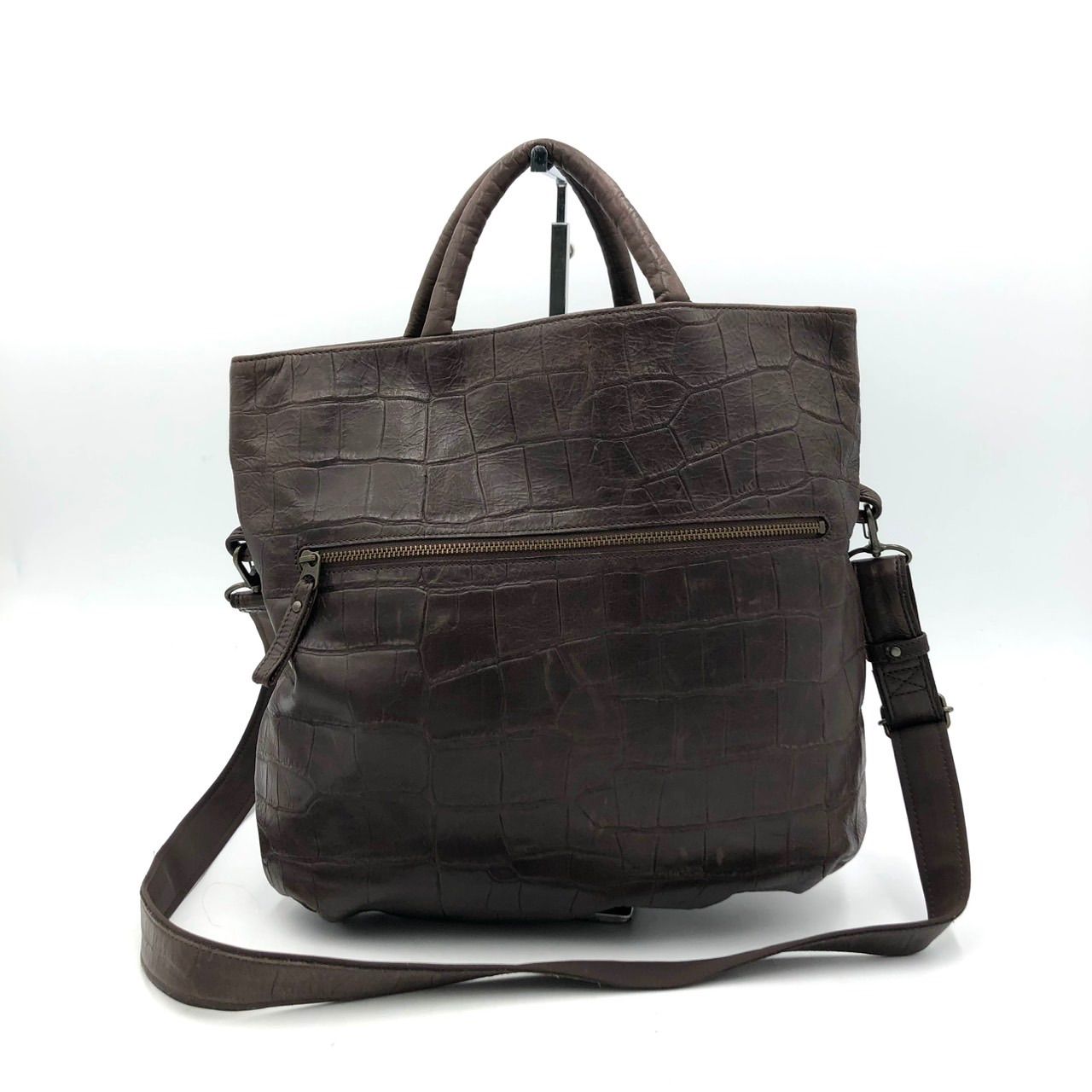 IBIZA イビザ 2WAY ショルダーバッグ トートバッグ クロコ型押し 本革