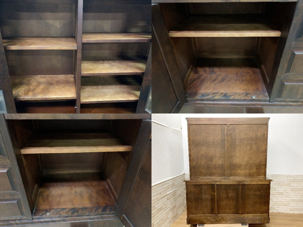 ◇北海道民芸家具 カップボード 大型 食器棚 キャビネット 飾り棚