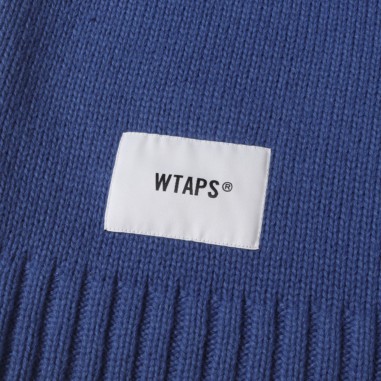 WTAPS ダブルタップス ニット ブルー サイズ:4 | 24AW ロゴ刺繍