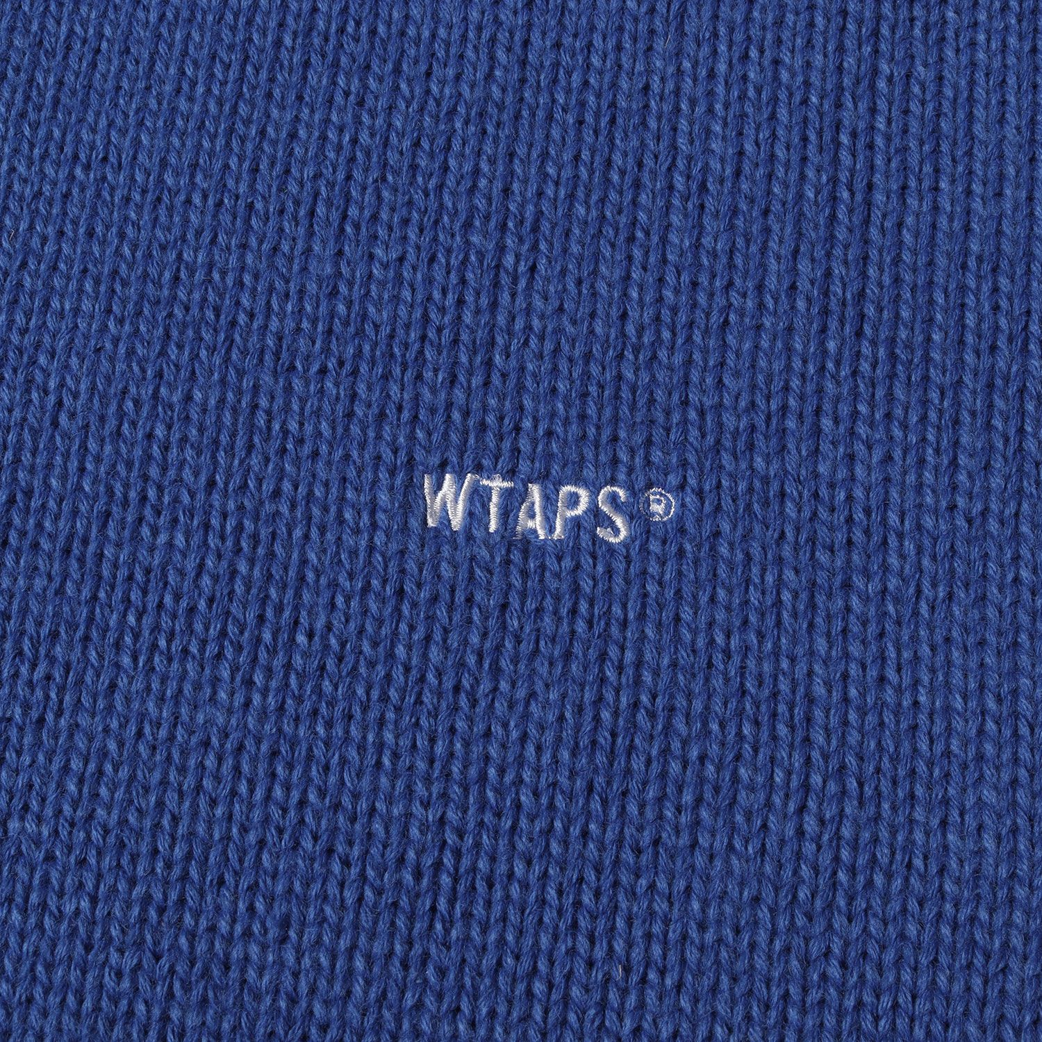 WTAPS ダブルタップス ニット ブルー サイズ:4 | 24AW ロゴ刺繍