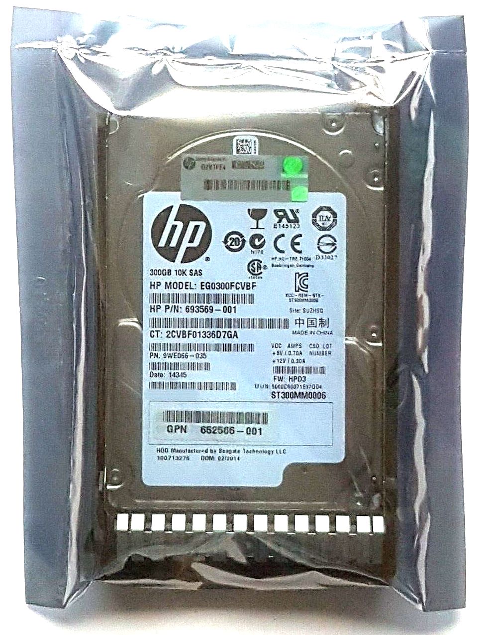 300 GB SAS HP EG0300FCVBF 10K RPM 64MB HDD 2.5インチ 内蔵ハード