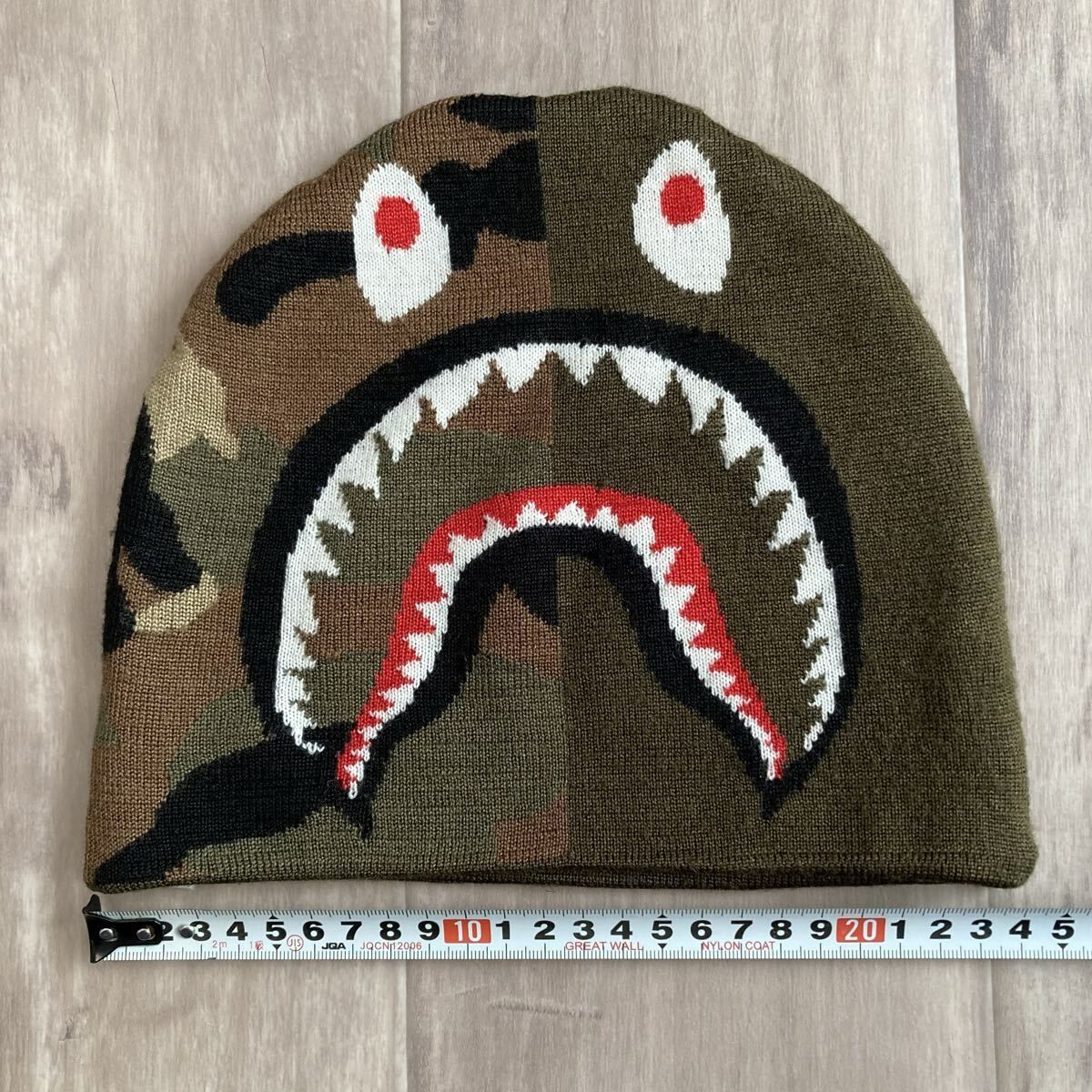 1st camo シャーク ニットキャップ オリーブ a bathing ape BAPE shark