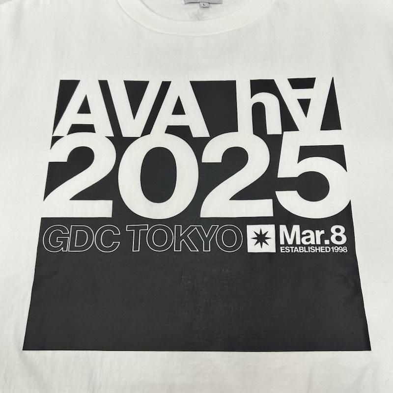 ★GDC AVA 2025 Tシャツ　★プライスタグ付き未使用品 ジーディーシー AVA-Ha 2025 半袖Tシャツ ホワイトGD0107 メンズ L