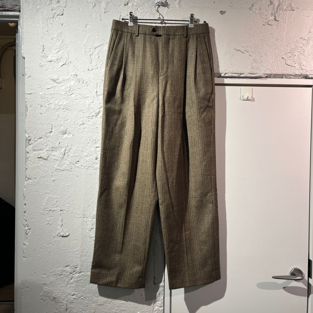 2021AW／新品未使用／セリーヌ／スケートパンツ／チェック／XS CELINE セリーヌ 21AW Skate Pants Prince Of Wales Check Wool