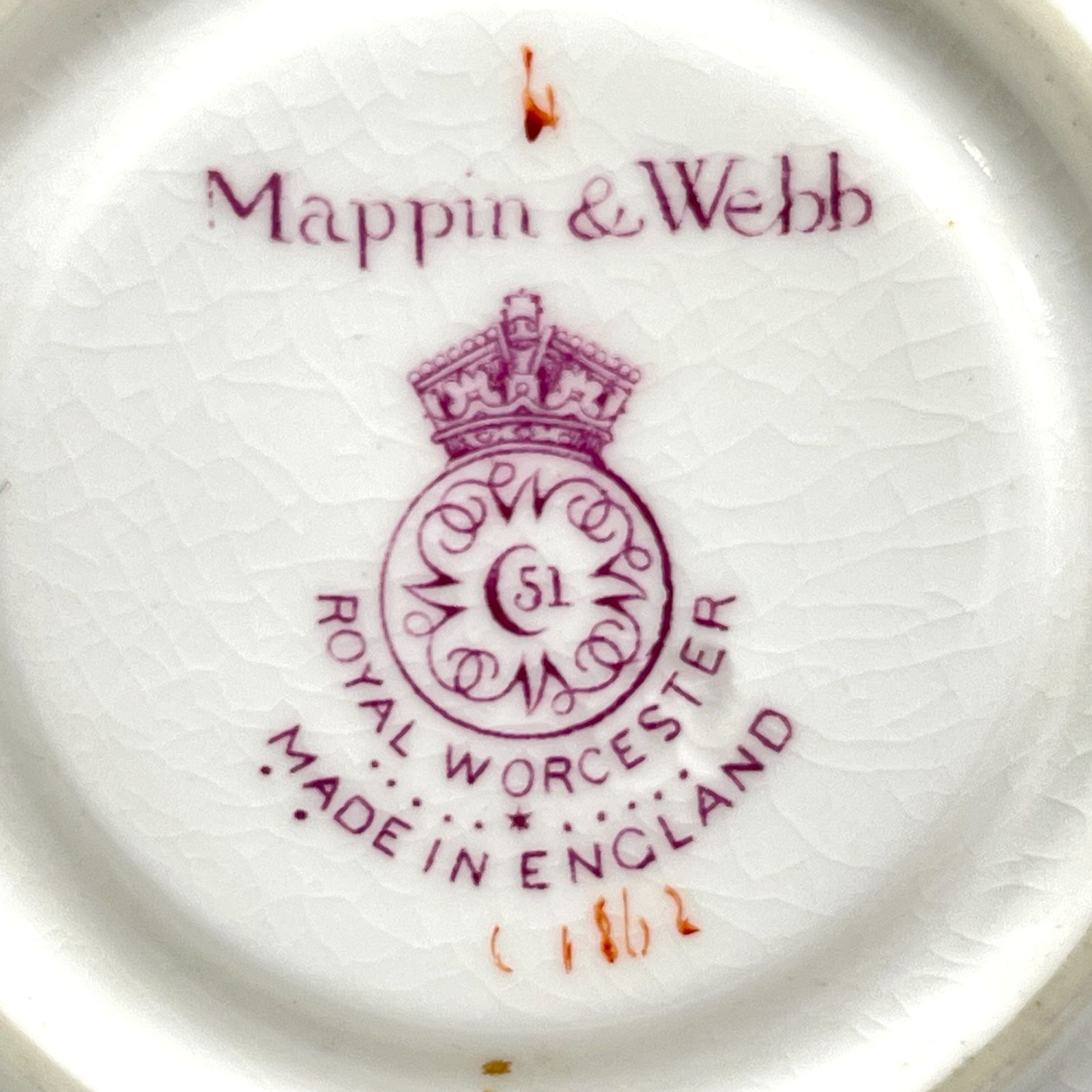  1926年 アンティーク ロイヤルウースター＆マッピンアンドウェッブ デミタスカップ＆ソーサー 金彩コバルトカラー ROYAL WORCESTER Mappin - Webb イングランド デミタスカップ コーヒー ティーカップ