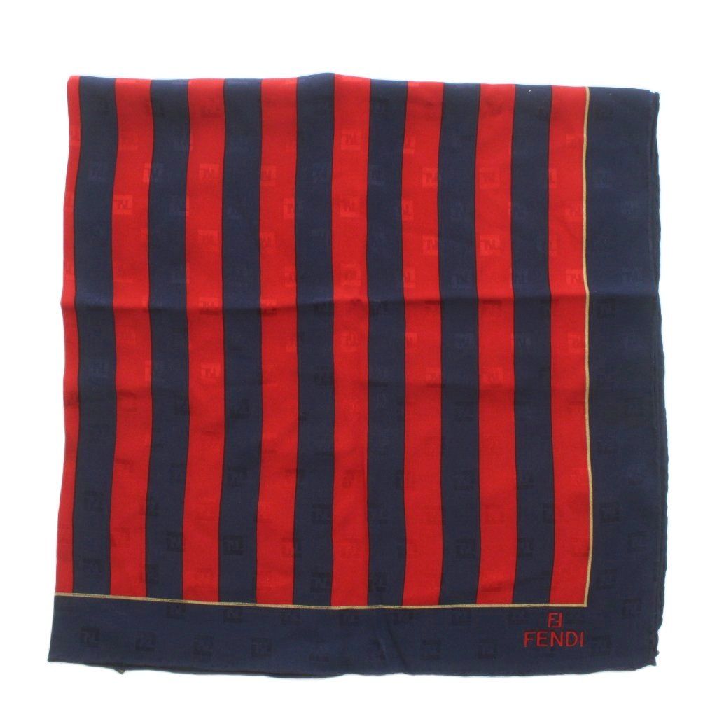 Fendi ストライプ シルク　スカーフ FENDI ストライプ柄 大判シルクスカーフ 88cm×88cm 楽天市場