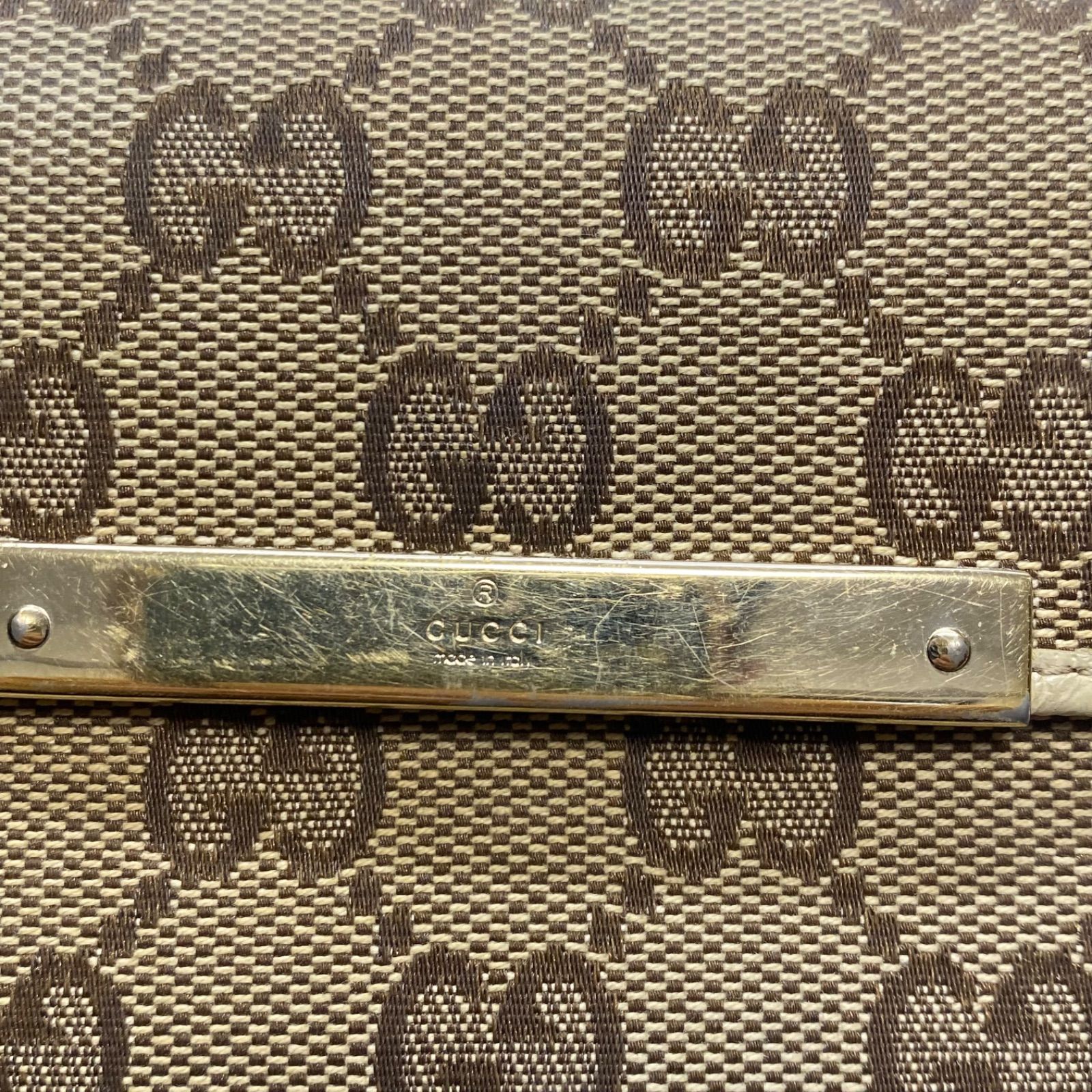 3265 GUCCI グッチ 三つ折り財布 GG キャンバス ベージュ - メルカリ