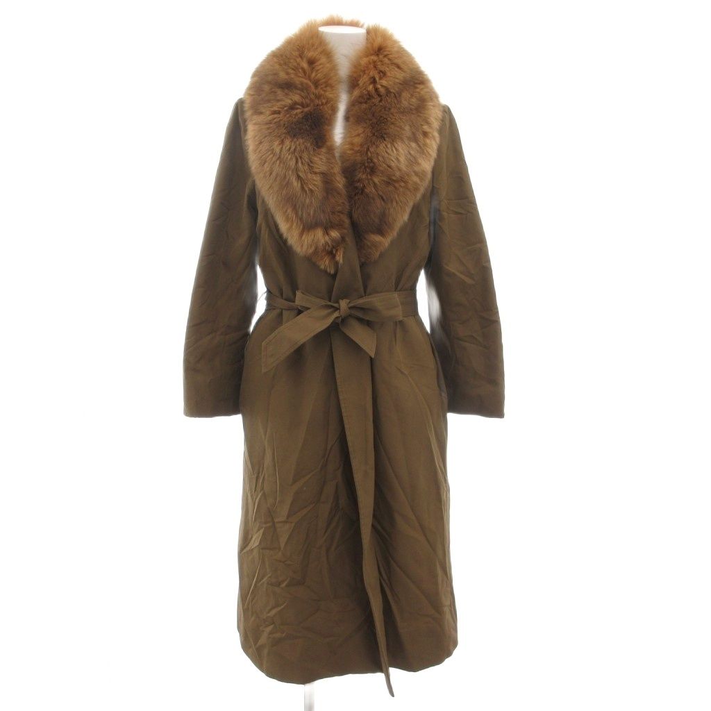 moonbat ムーンバット ロングコート フード ボタンレス ラムファー