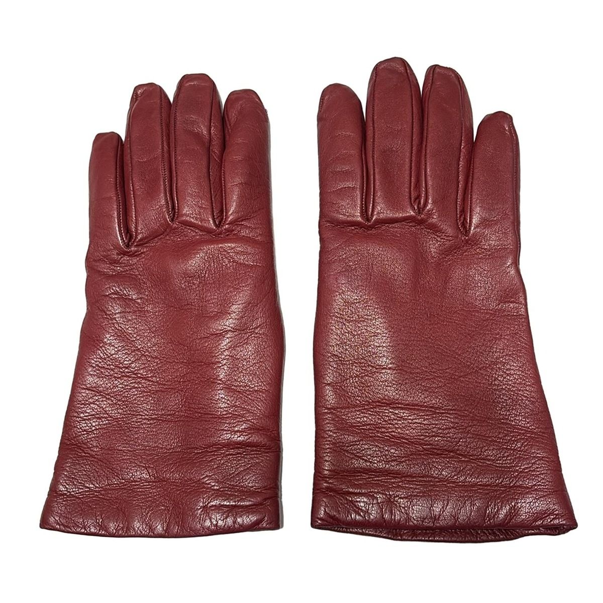 新品未使用Sermoneta Glovesセルモネータ・グローブス革×カシミヤ Sermoneta gloves(セルモネータグローブス) 手袋 レディース - レッド