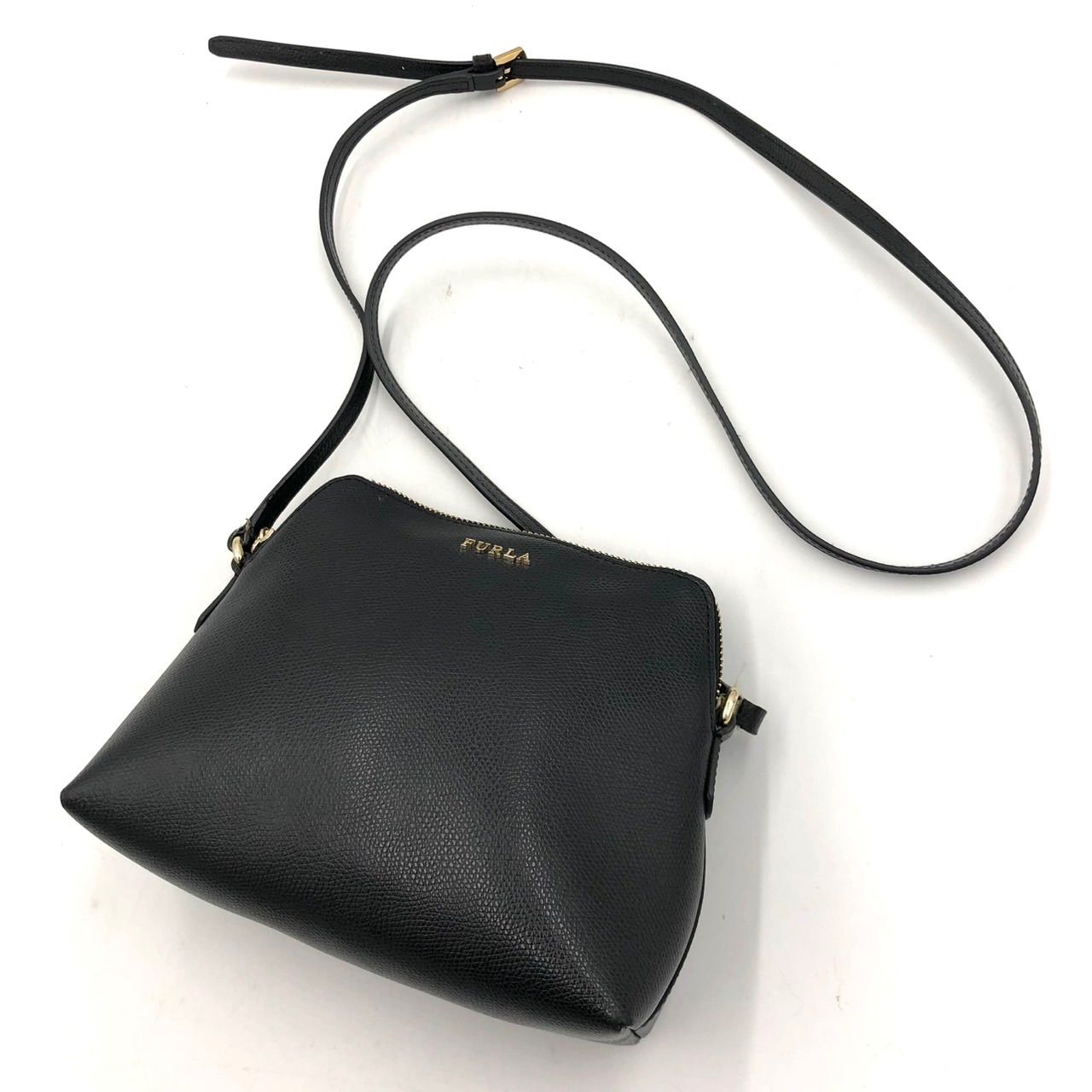 FURLA フルラ ショルダーバッグ ミニ ポシェット レザー 黒 斜め掛け 
