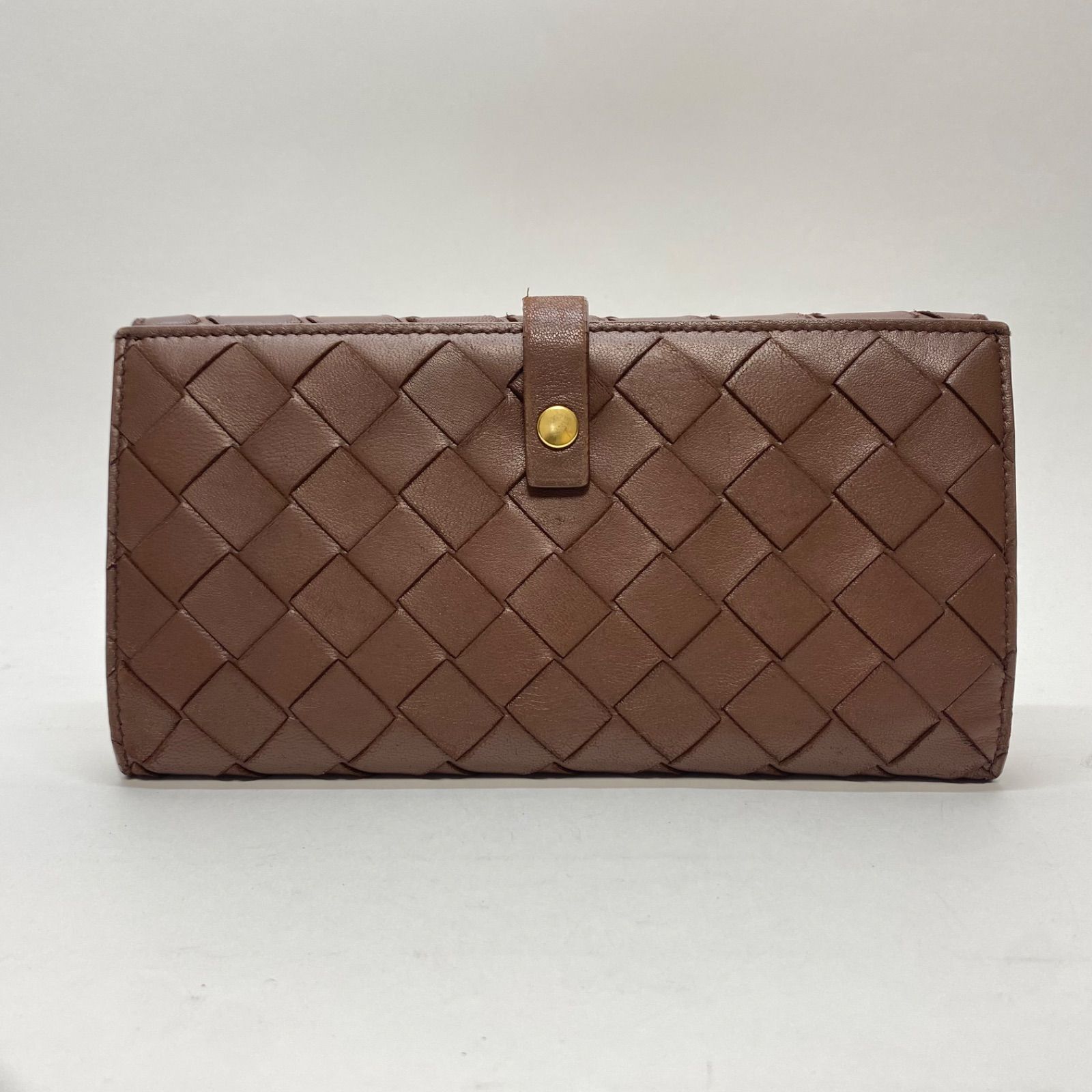 3277 BOTTEGA VENETA ボッテガヴェネタ 長財布 Wホック ダークブラウン 