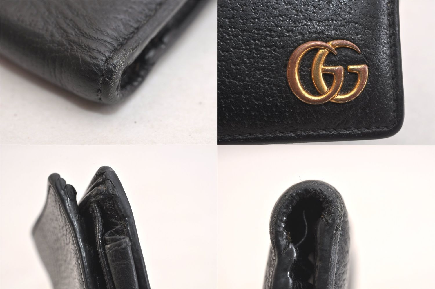 GUCCI グッチ GGマーモント ダブルG 二つ折り財布 レザー 428725