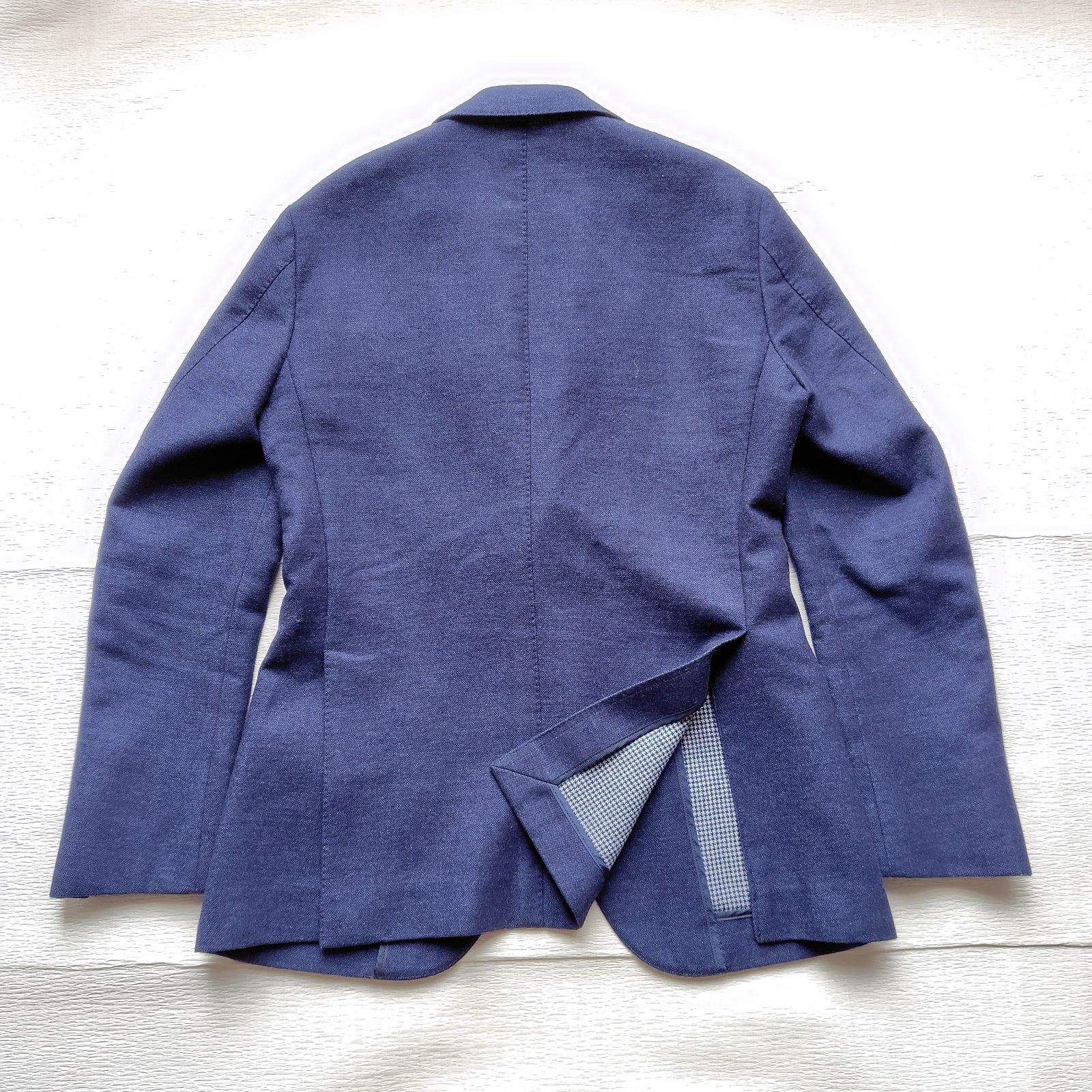 伊名門カノニコ生地】 EDIFICE テーラードジャケット 44 S 紺 ネイビー