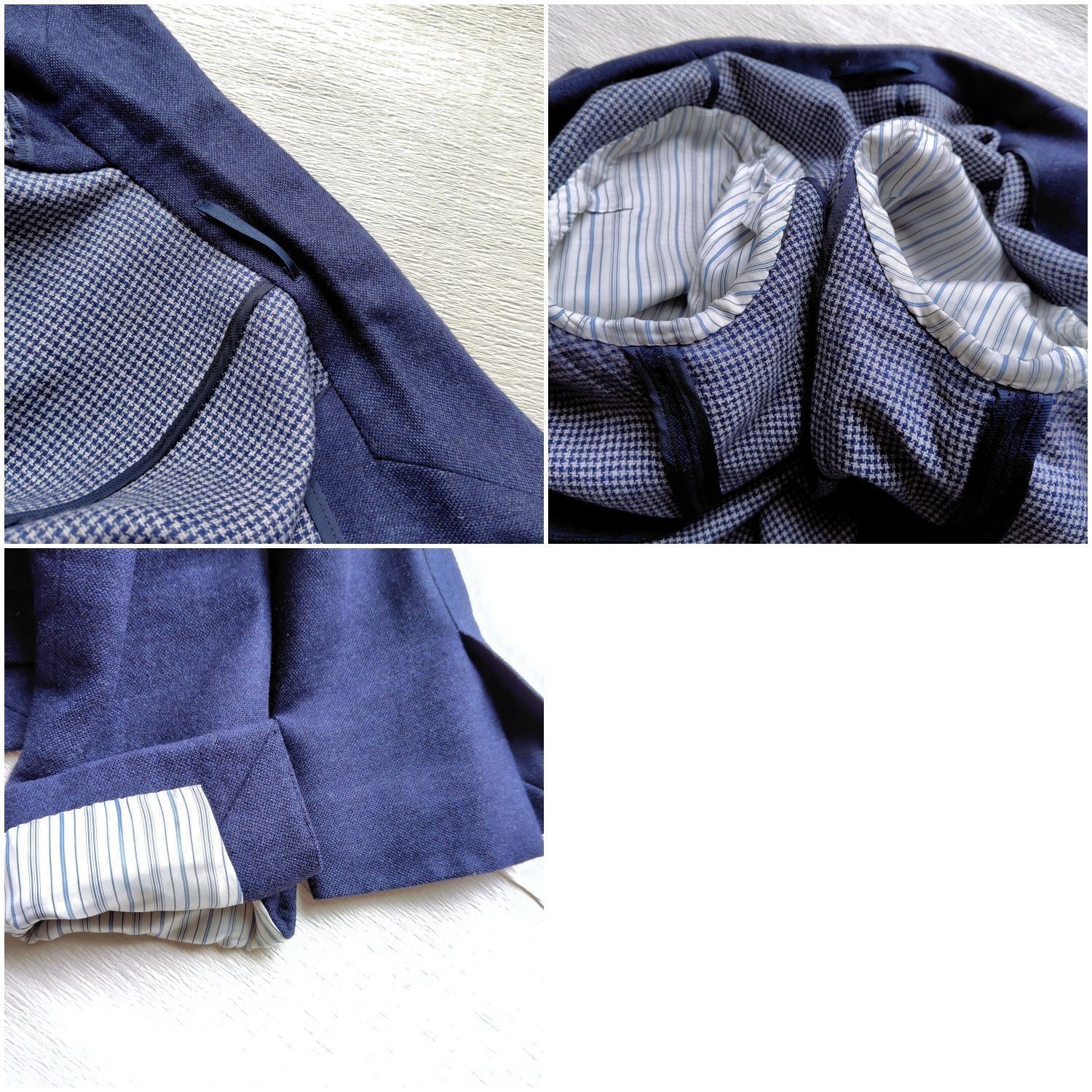 伊名門カノニコ生地】 EDIFICE テーラードジャケット 44 S 紺 ネイビー