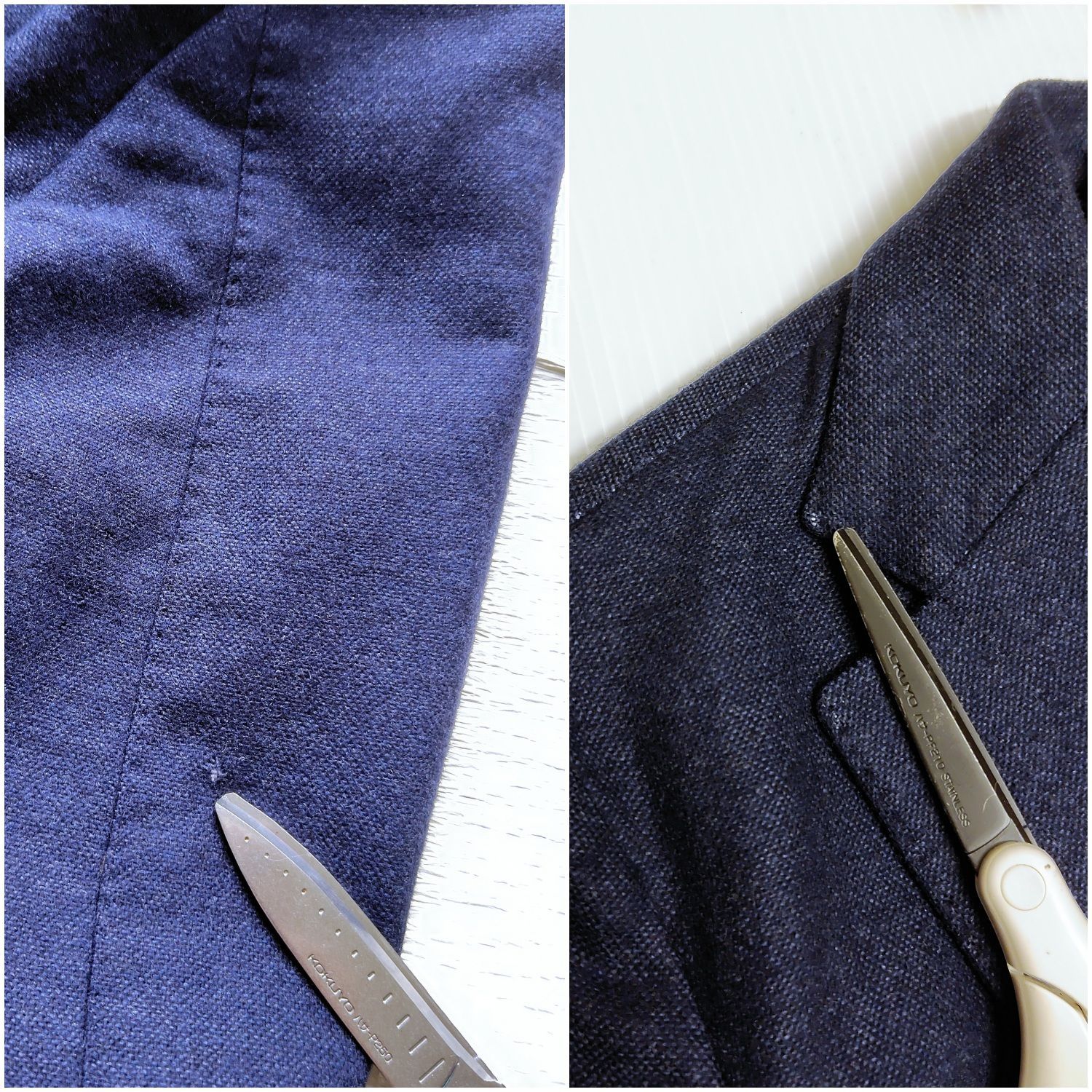 伊名門カノニコ生地】 EDIFICE テーラードジャケット 44 S 紺 ネイビー