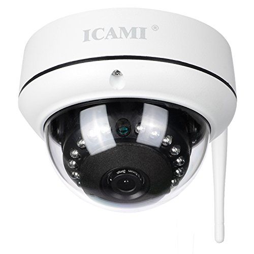 ICAMI 防犯カメラ HD 1080 P ワイヤレス IP 監視カメラ SDカードスロット内臓で自動録画 WIFI対応 動体検知 アラーム機能 音声機能 暗視撮影 回転しません c 7 cbf 050